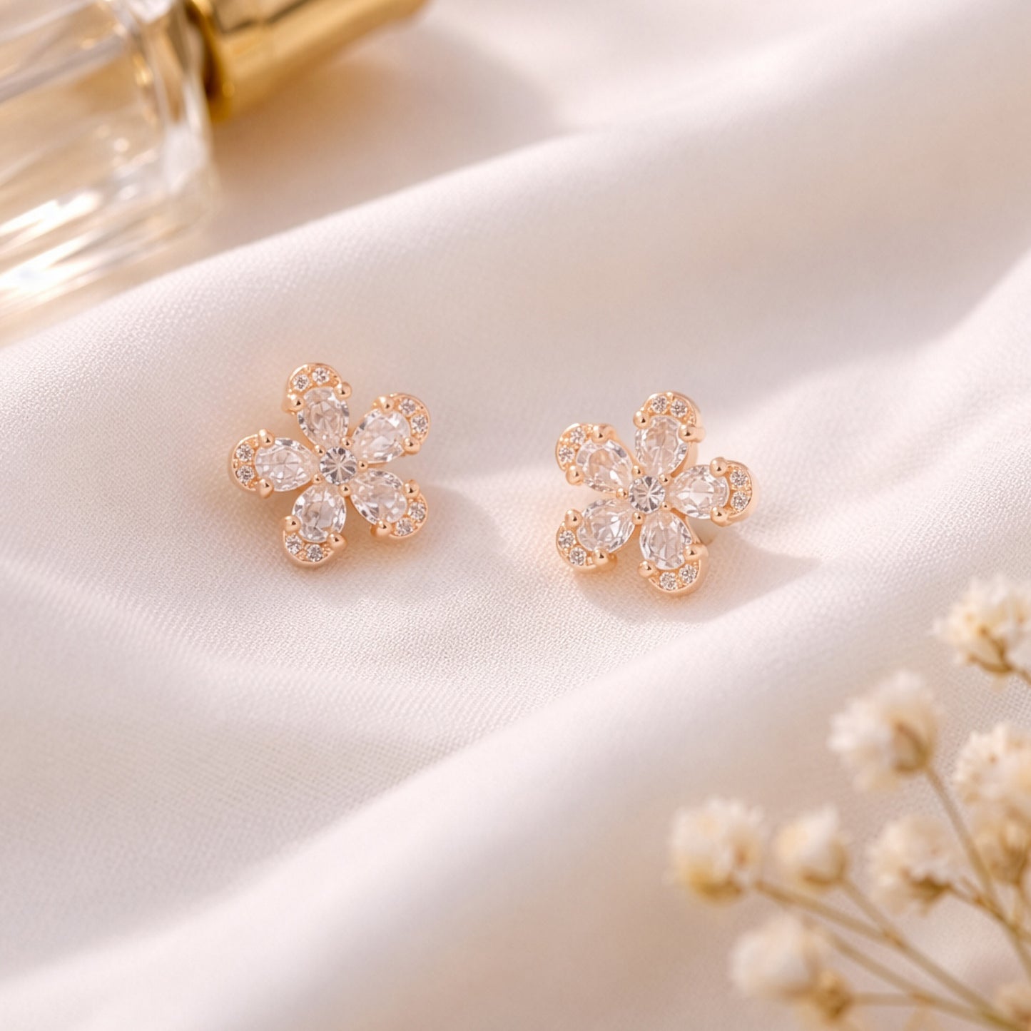 Yellow Chimes floral earrings - Add sparkle to your outfit