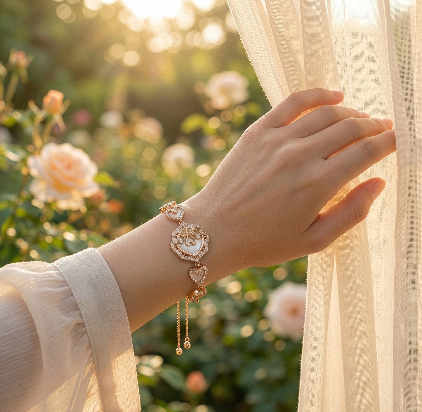 Yellow Chimes mother of pearl bracelet - special occasions