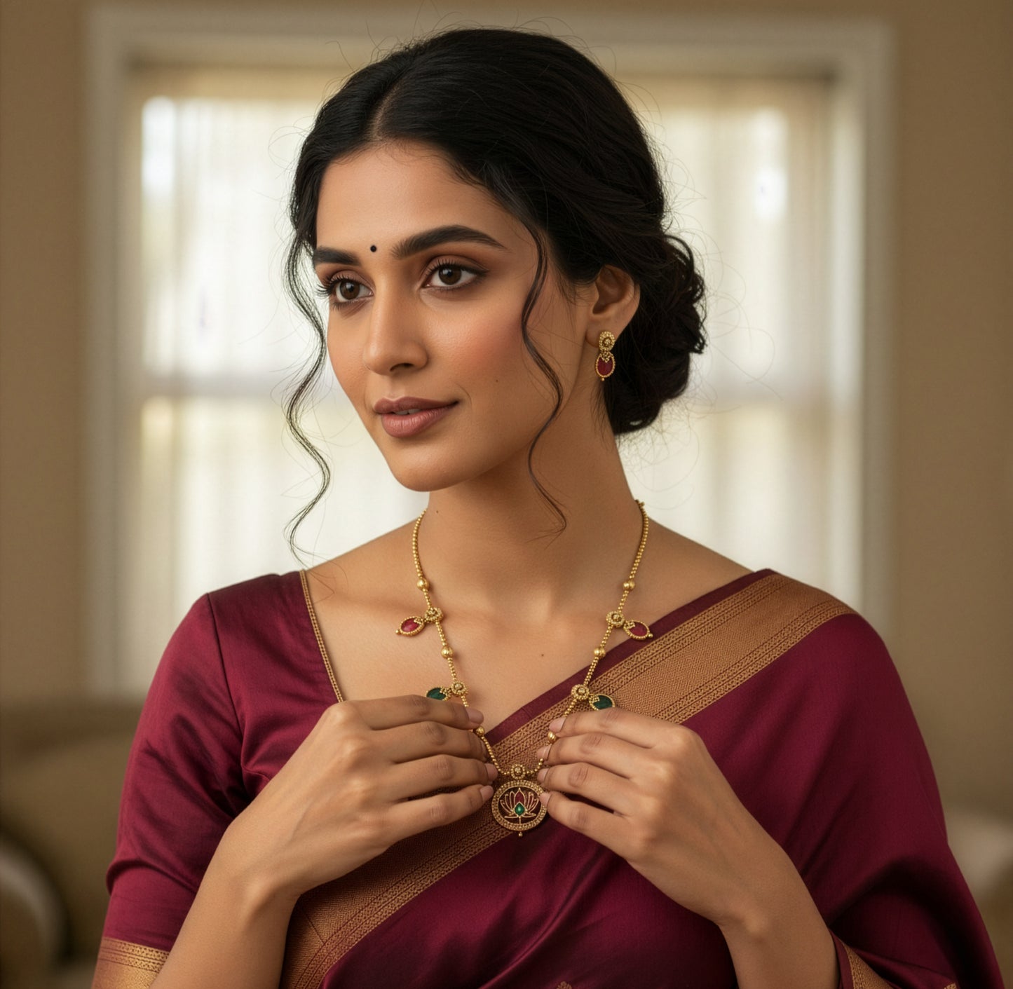 Yellow Chimes gold plated necklace - wedding accessories