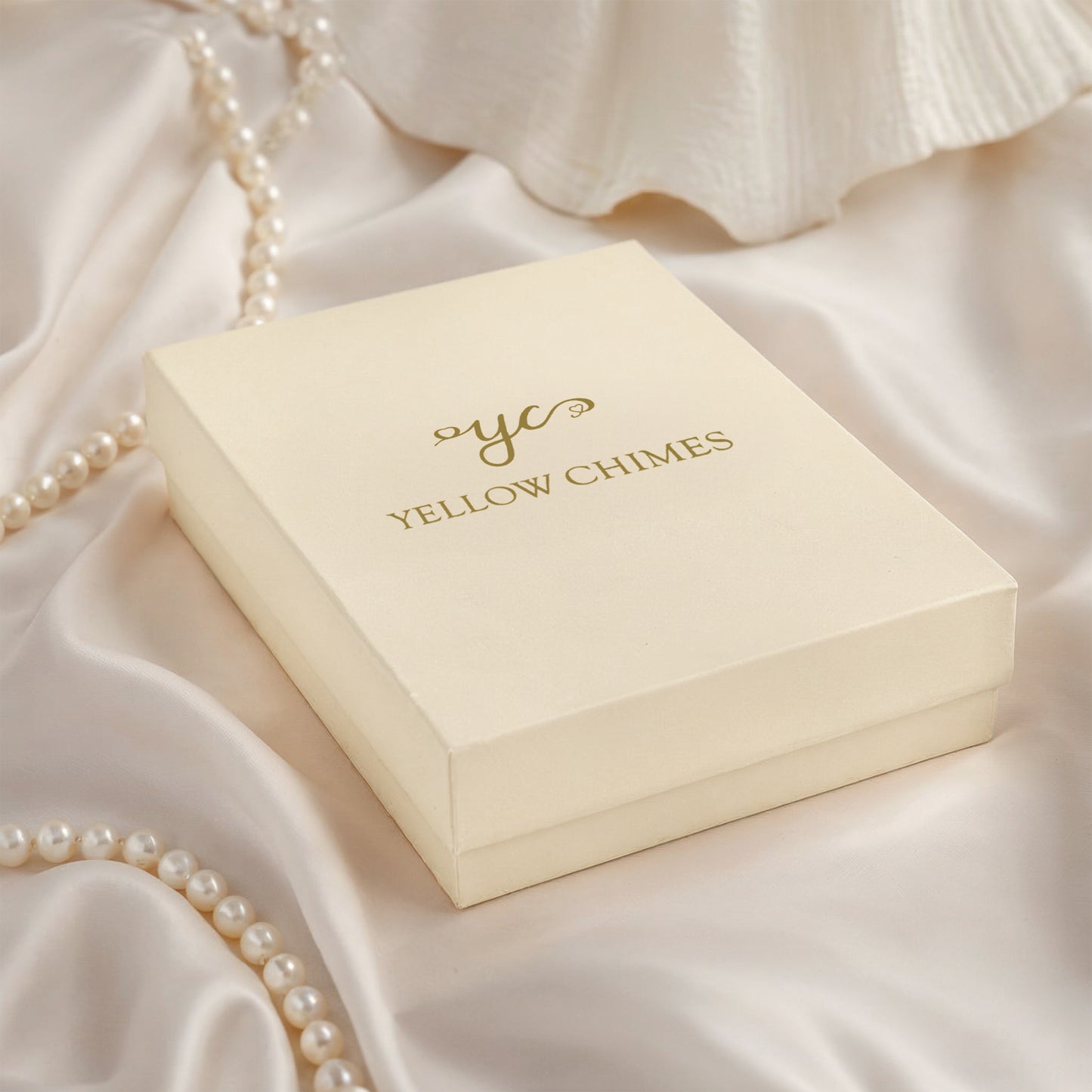 Yellow Chimes pearl accent earrings - temple visits