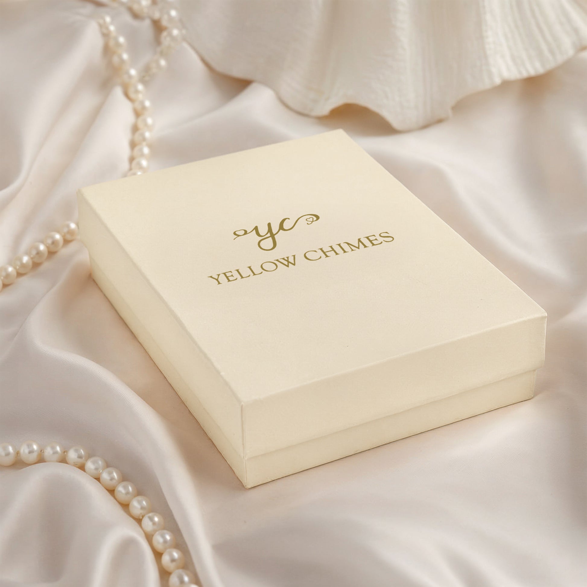 Yellow Chimes pearl accent earrings - temple visits