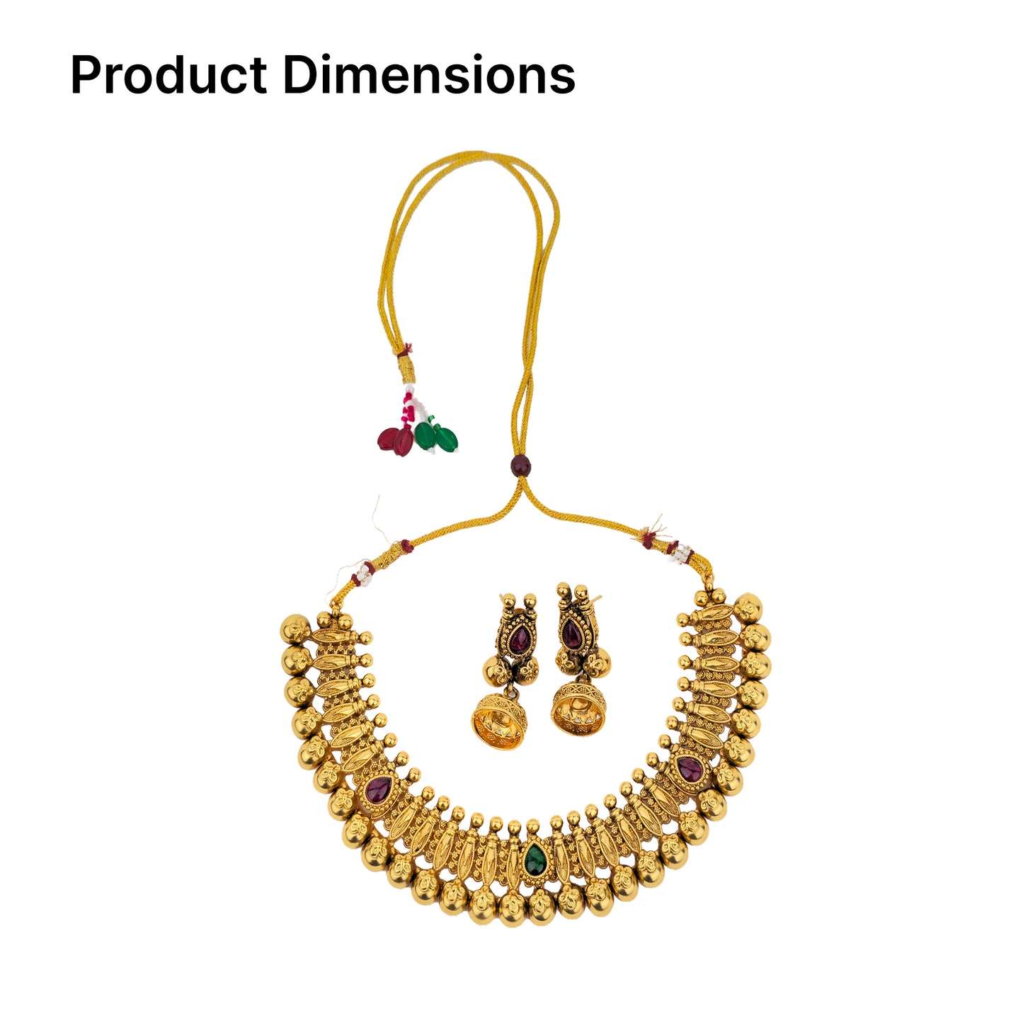 Yellow Chimes antique gold plated necklace - Festive celebrations