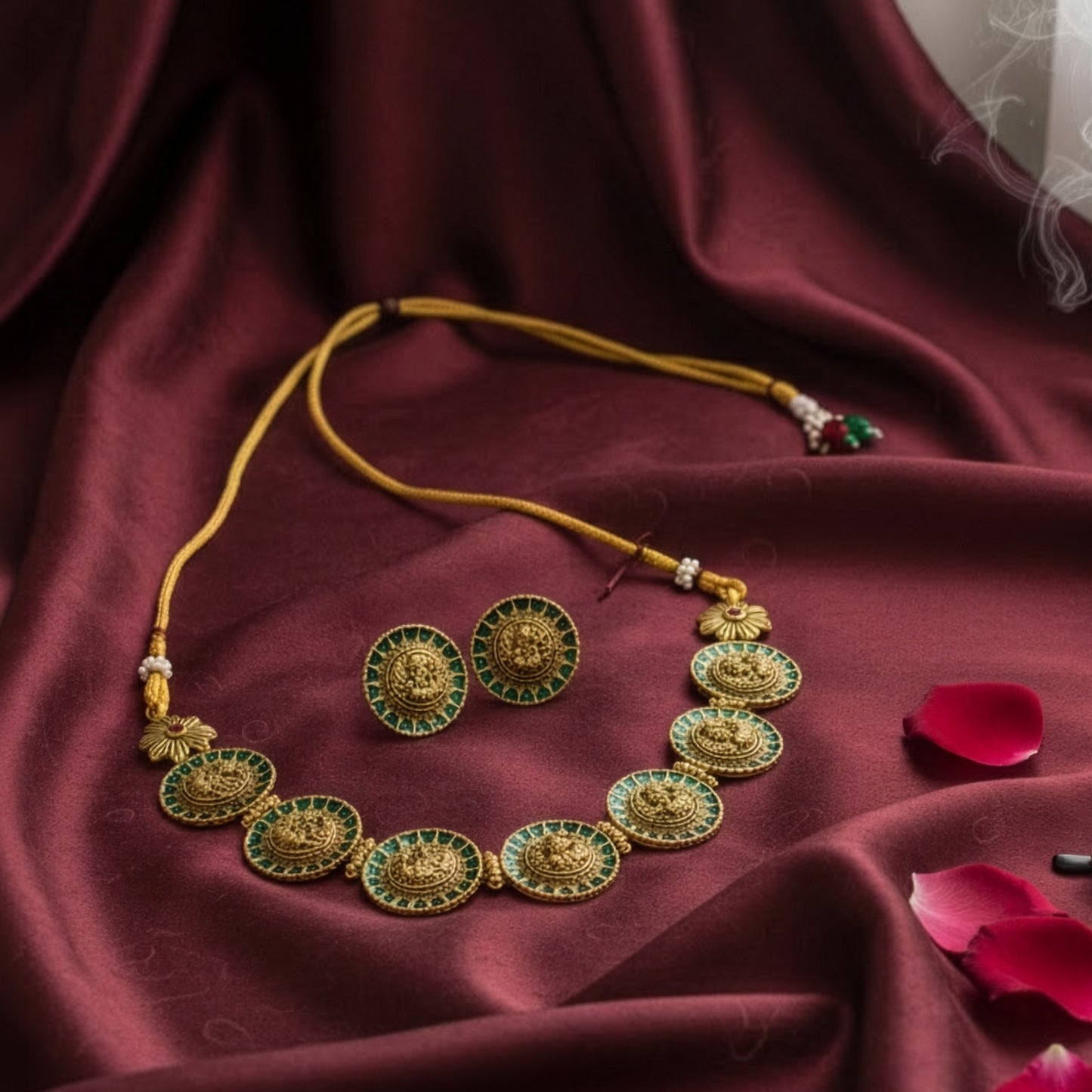 Yellow Chimes Antique Choker Set - Elegant Occasion Wear