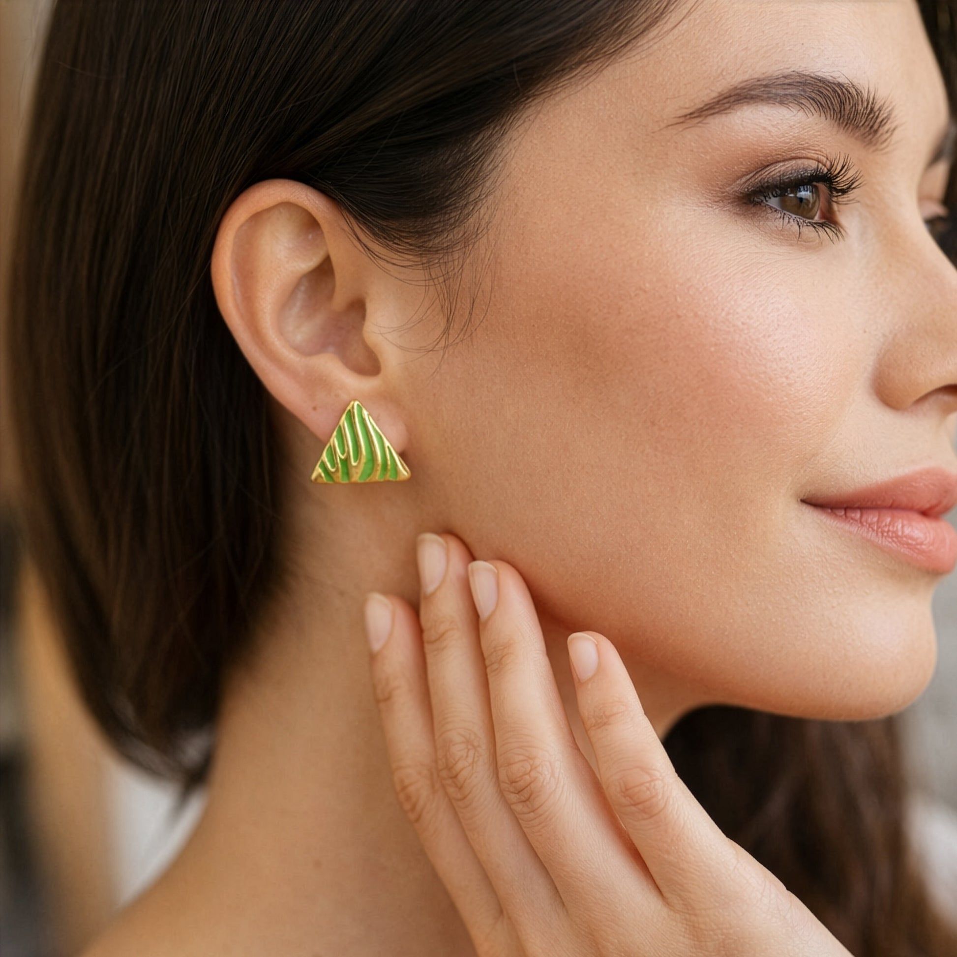 Yellow Chimes enamel earrings - casual outings