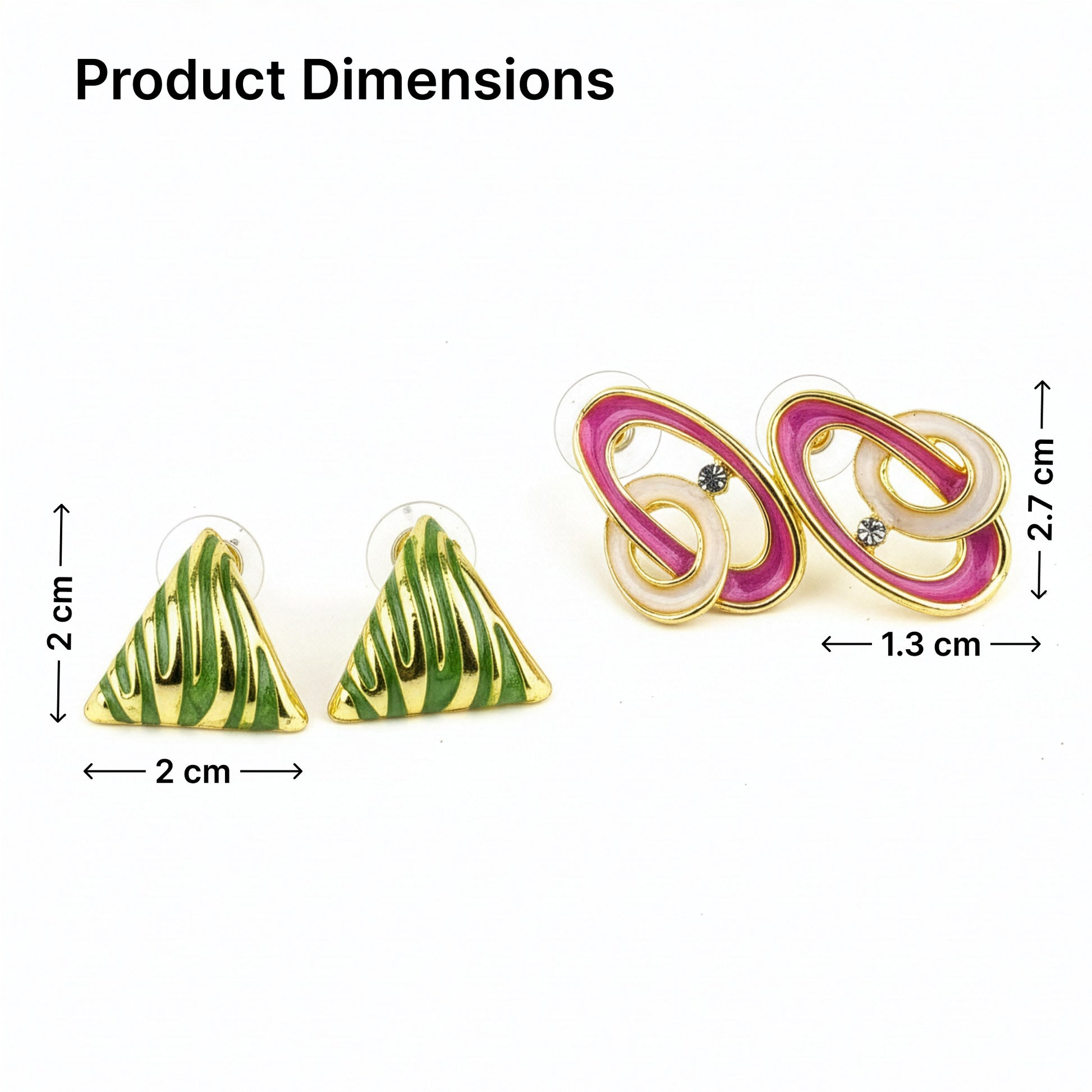Yellow Chimes gold plated enamel stud earrings - daily wear