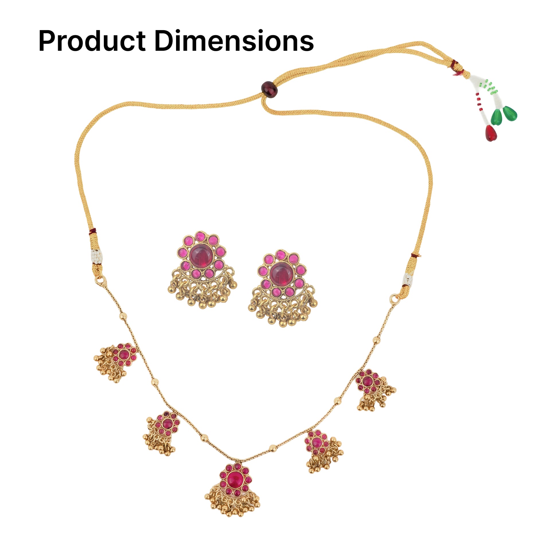 Yellow Chimes Gold Plated Earrings Set - Cultural Events