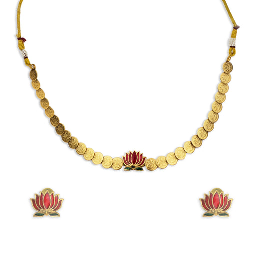 Yellow Chimes enamel coin jewellery - ethnic outfits
