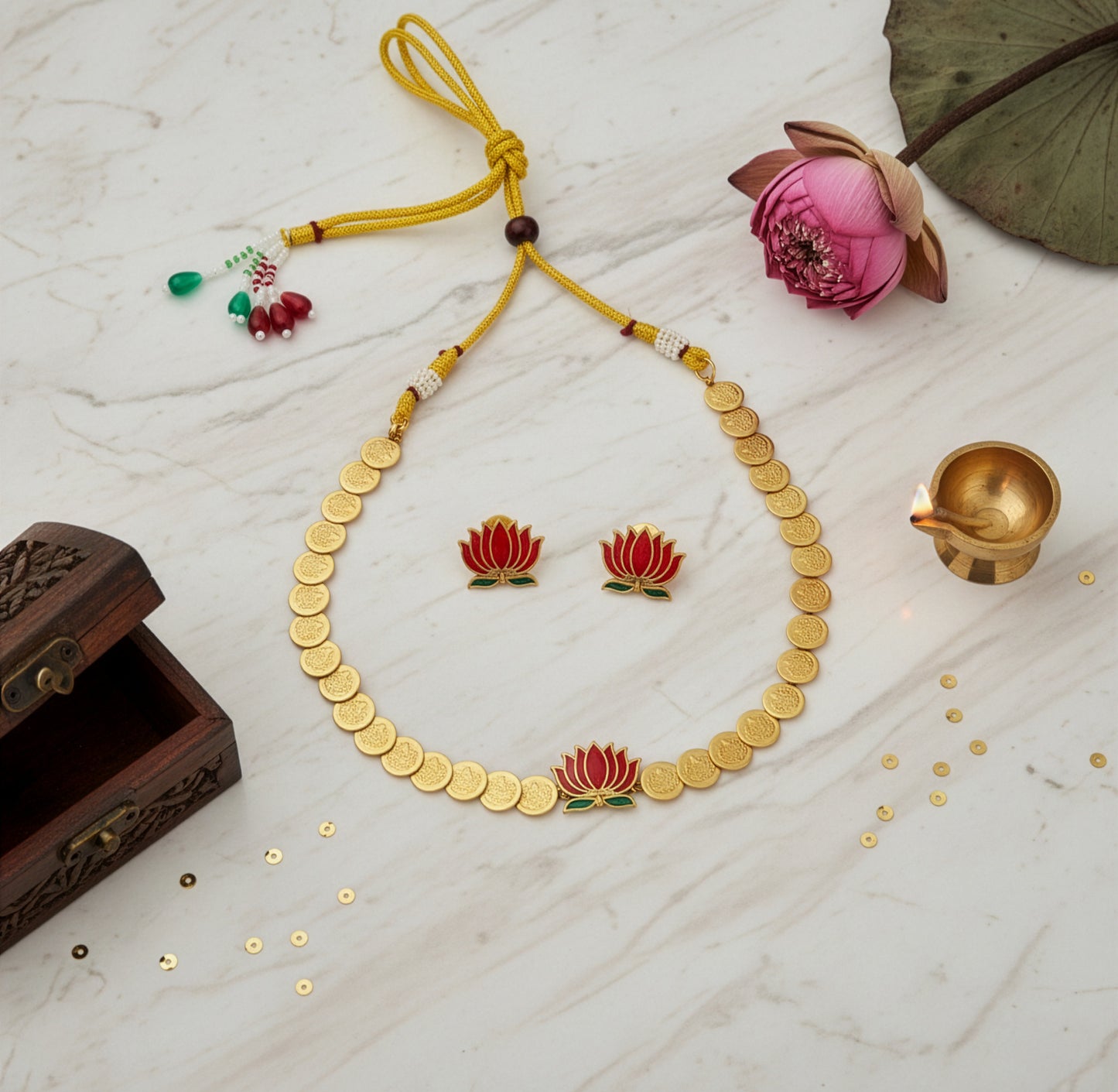 Yellow Chimes festive jewellery set - gift for her