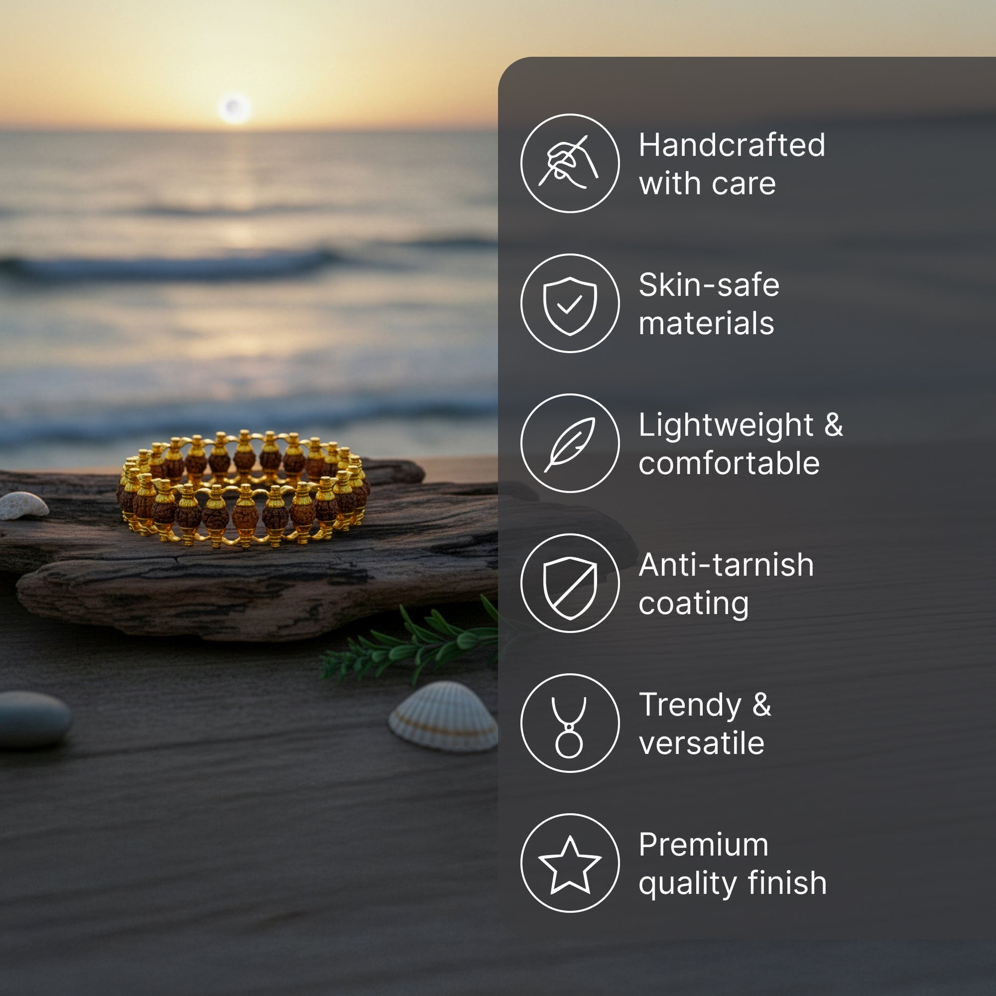 Yellow Chimes rudraksha bracelet - Stylish men's accessory