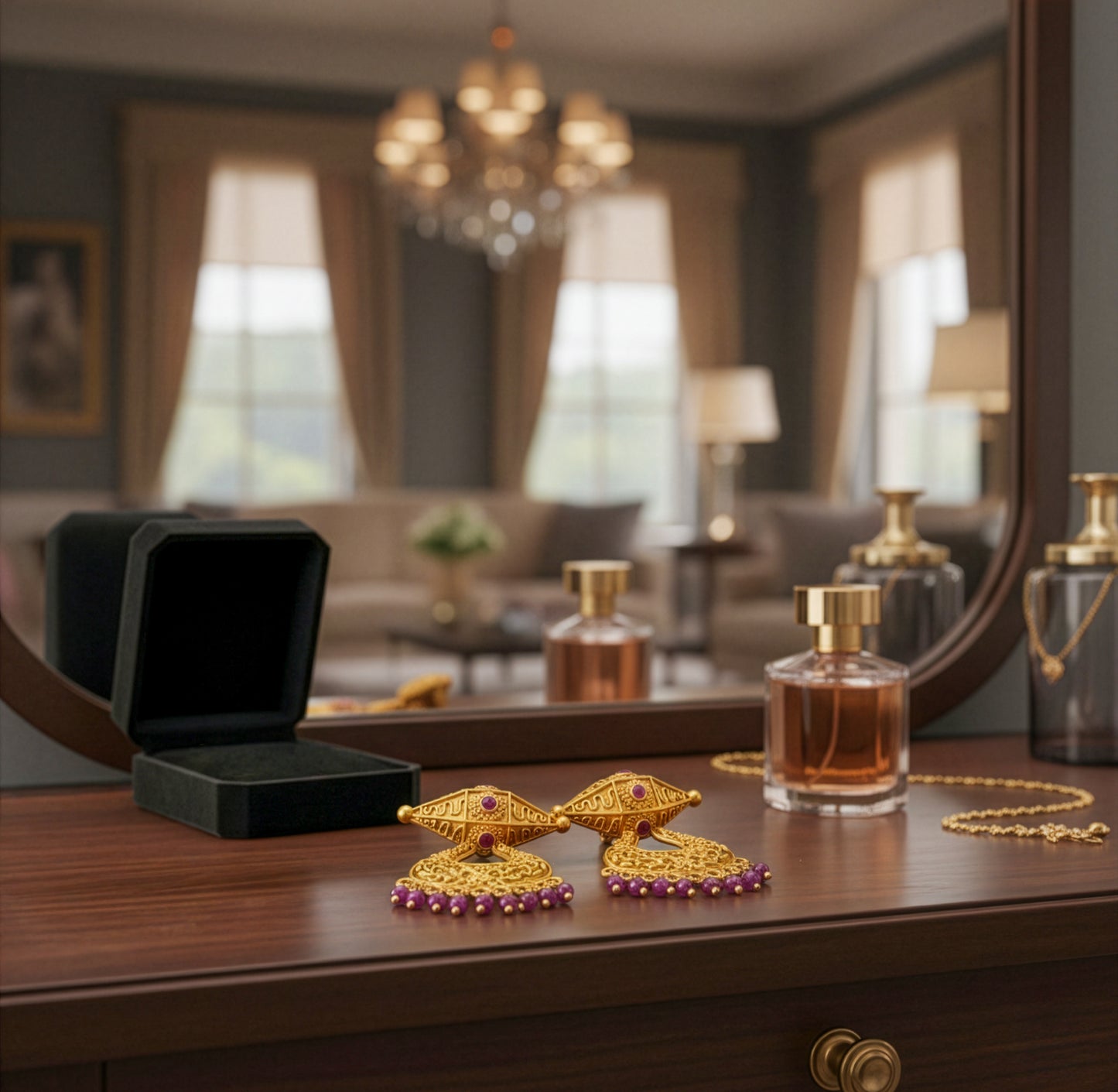 Yellow Chimes elegant drop earrings - ideal for parties