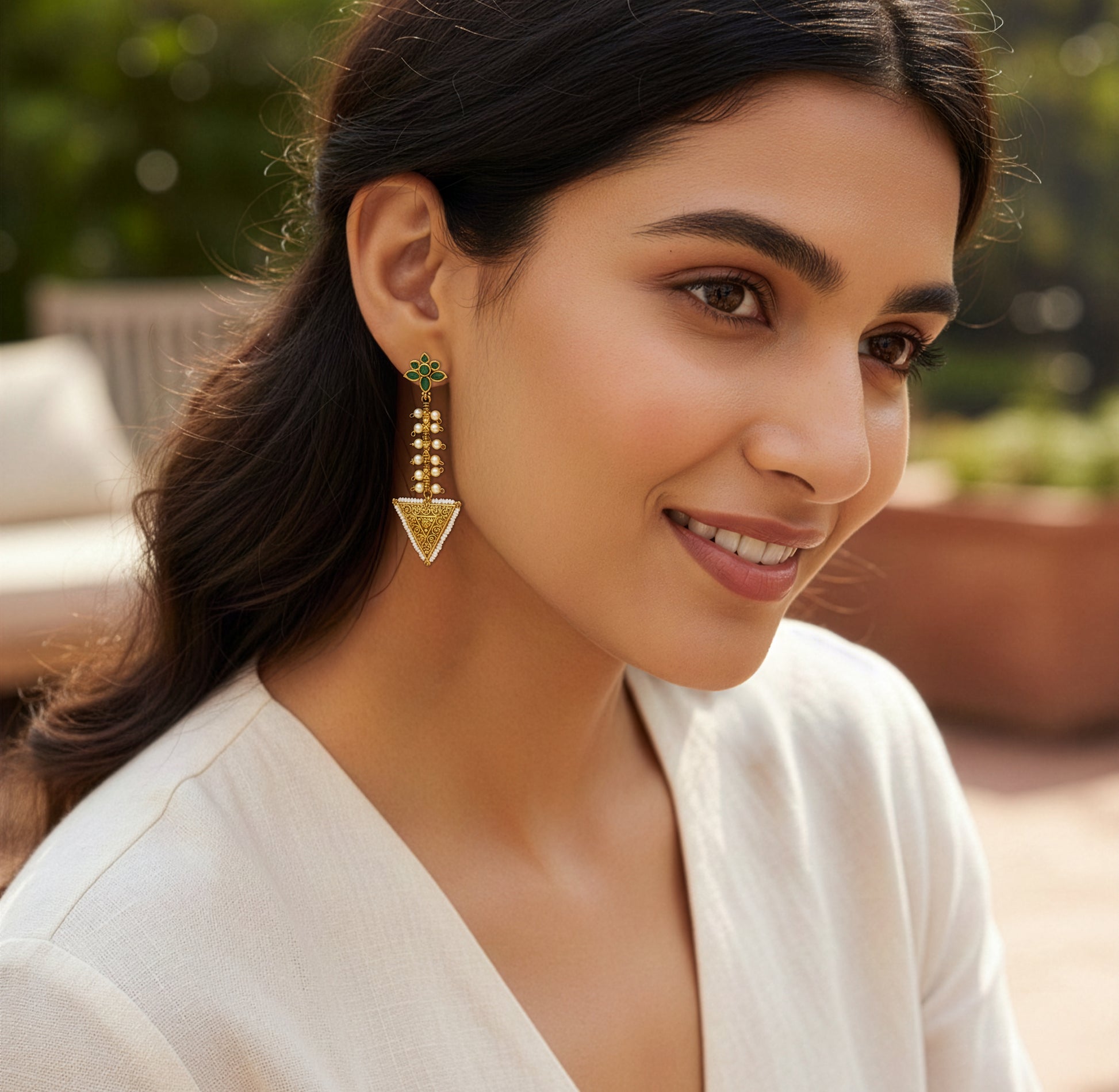 Yellow Chimes gold earrings - trendy daily accessory