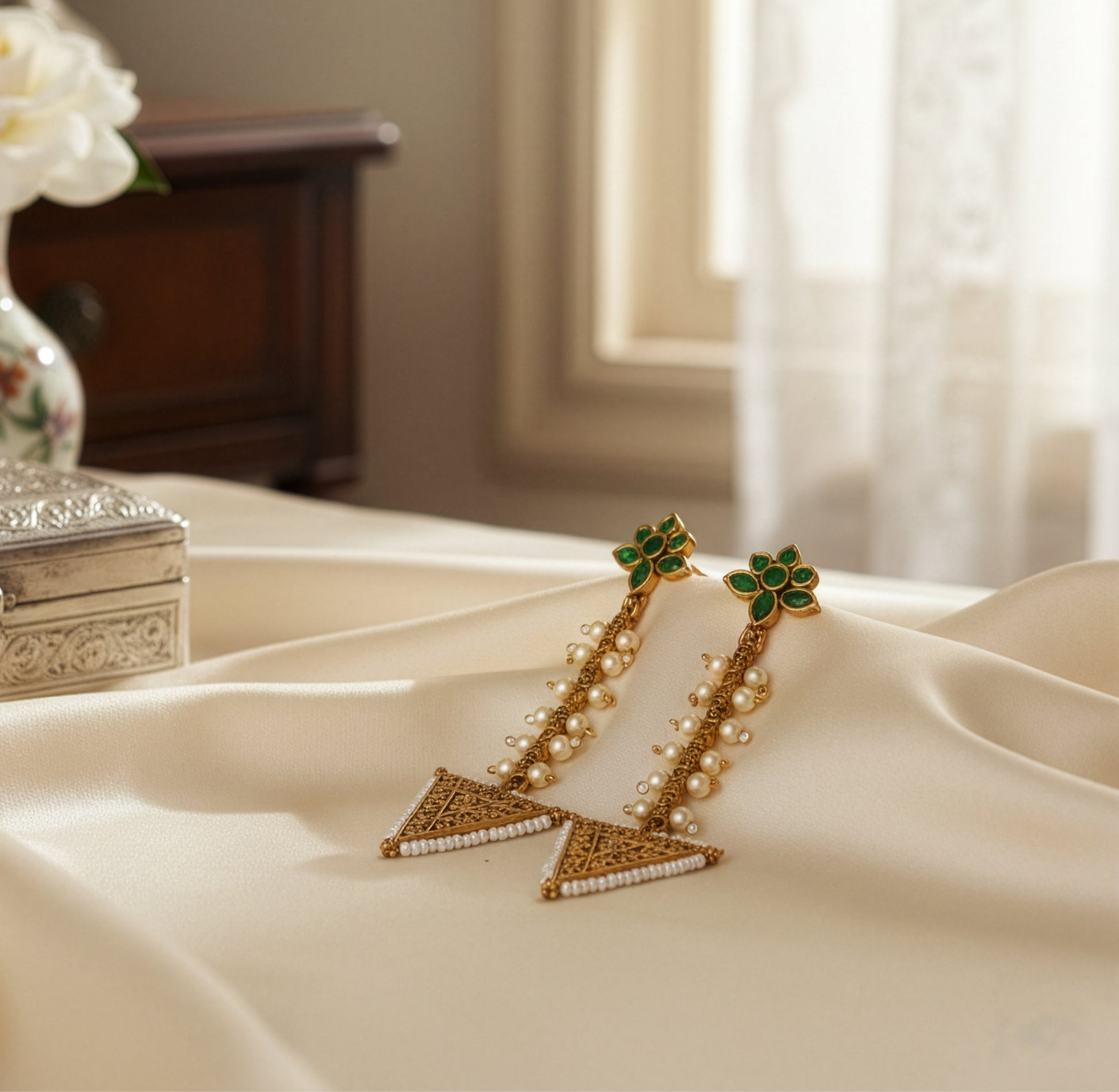 Yellow Chimes geometric earrings - chic office wear