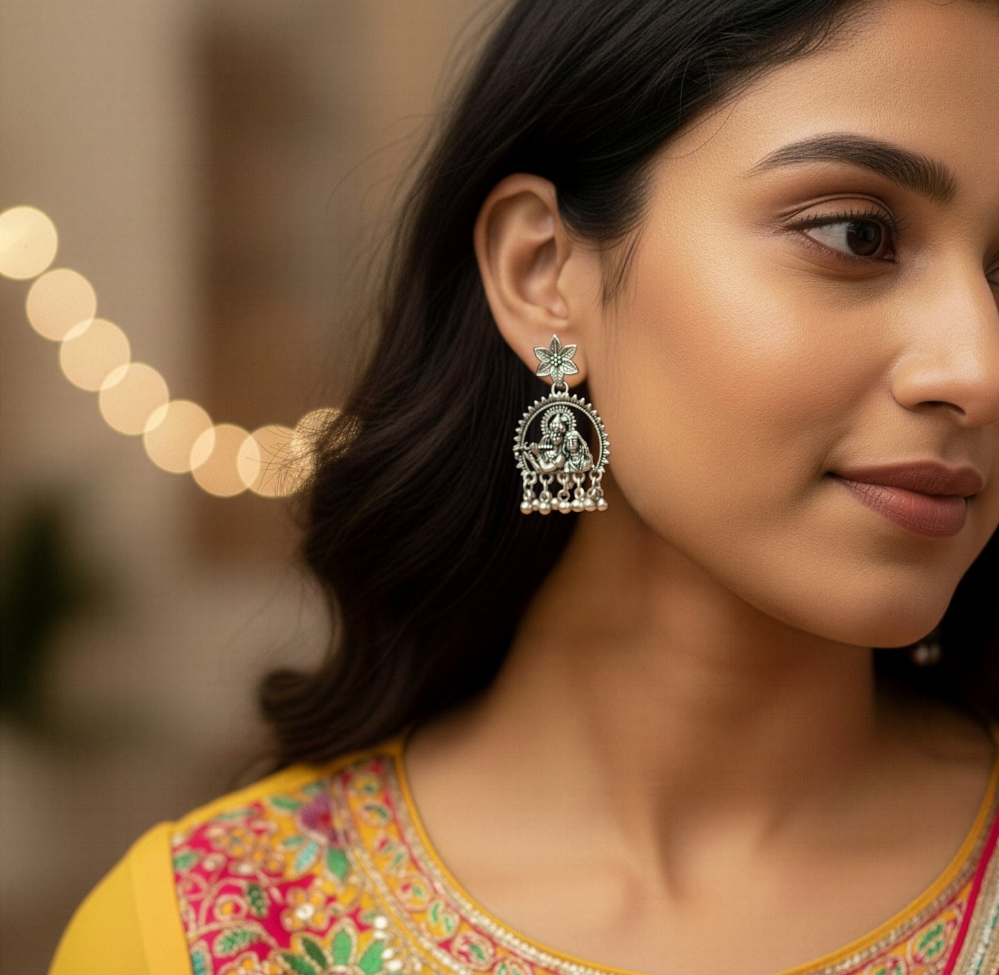 Yellow Chimes Traditional Earrings - Stylish ethnic accessory