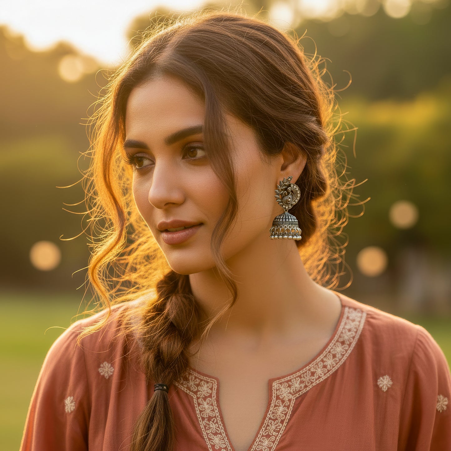 Yellow Chimes ethnic earrings set - gift for her