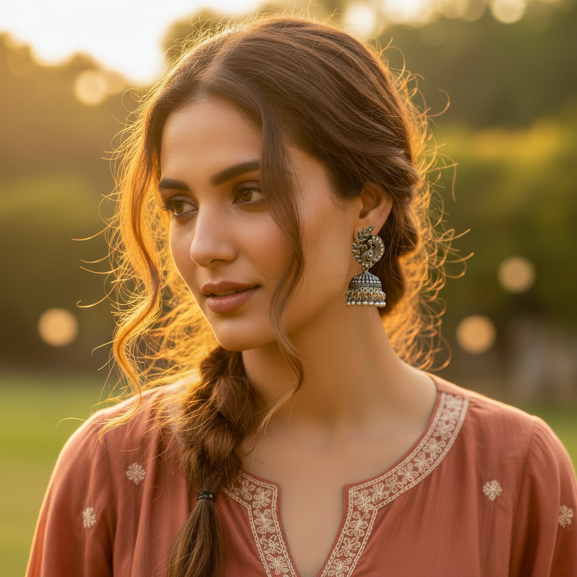 Yellow Chimes ethnic earrings set - gift for her