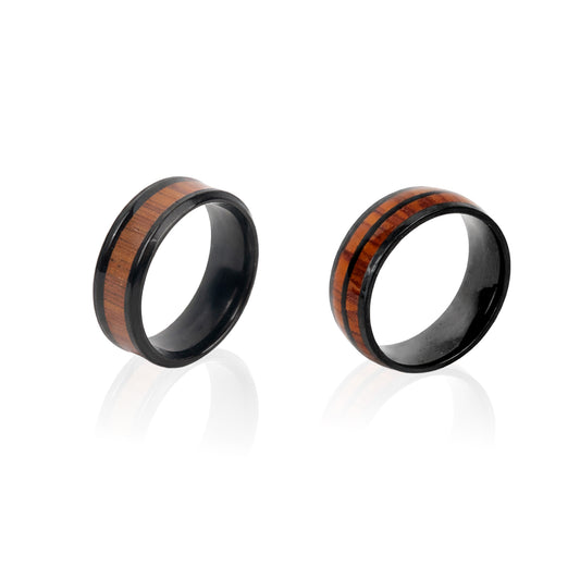 Stylish black stainless steel ring - fashionable gift for men