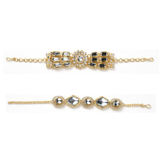 Yellow Chimes gold plated bracelet set - trendy fashion accessory