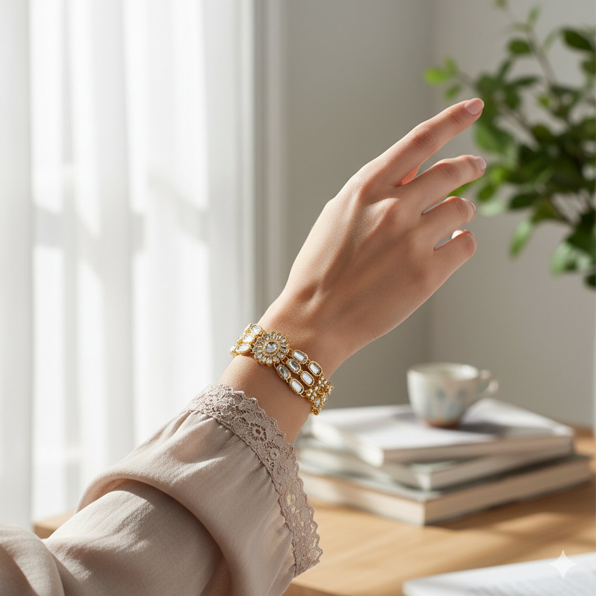 Yellow Chimes stylish gold bracelet - office wear accessory