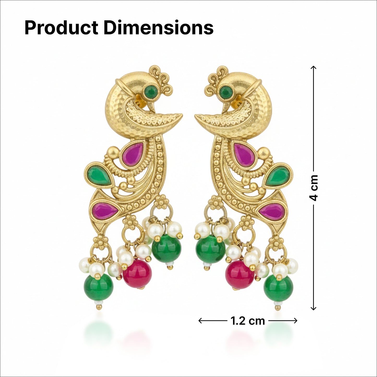 Yellow Chimes ethnic peacock earrings - wedding accessory
