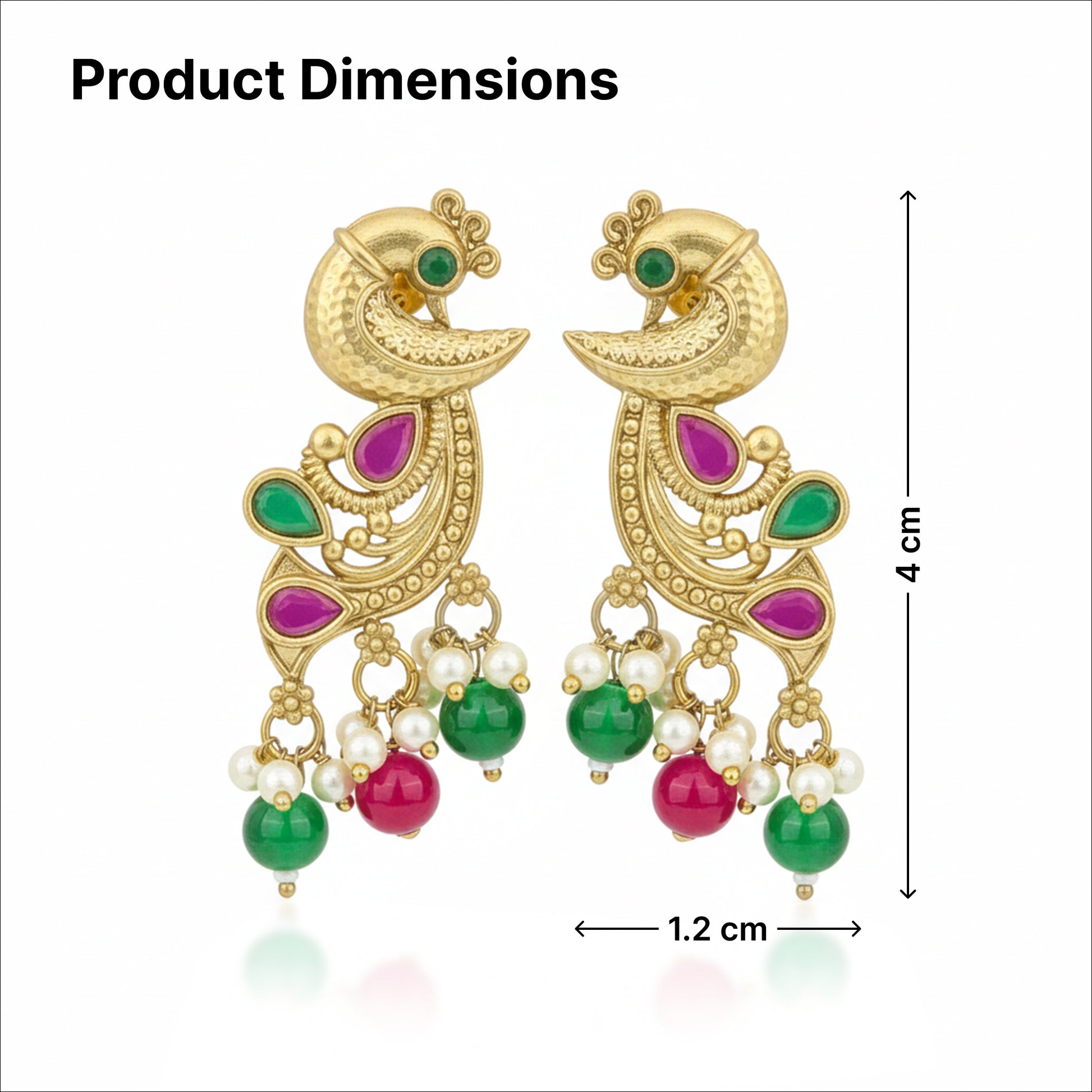 Yellow Chimes ethnic peacock earrings - wedding accessory
