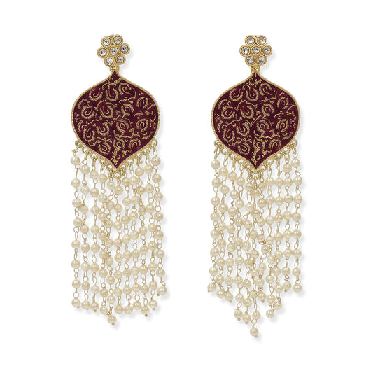 Yellow Chimes Colorful Pearl Tassel Earrings - Gifting Option