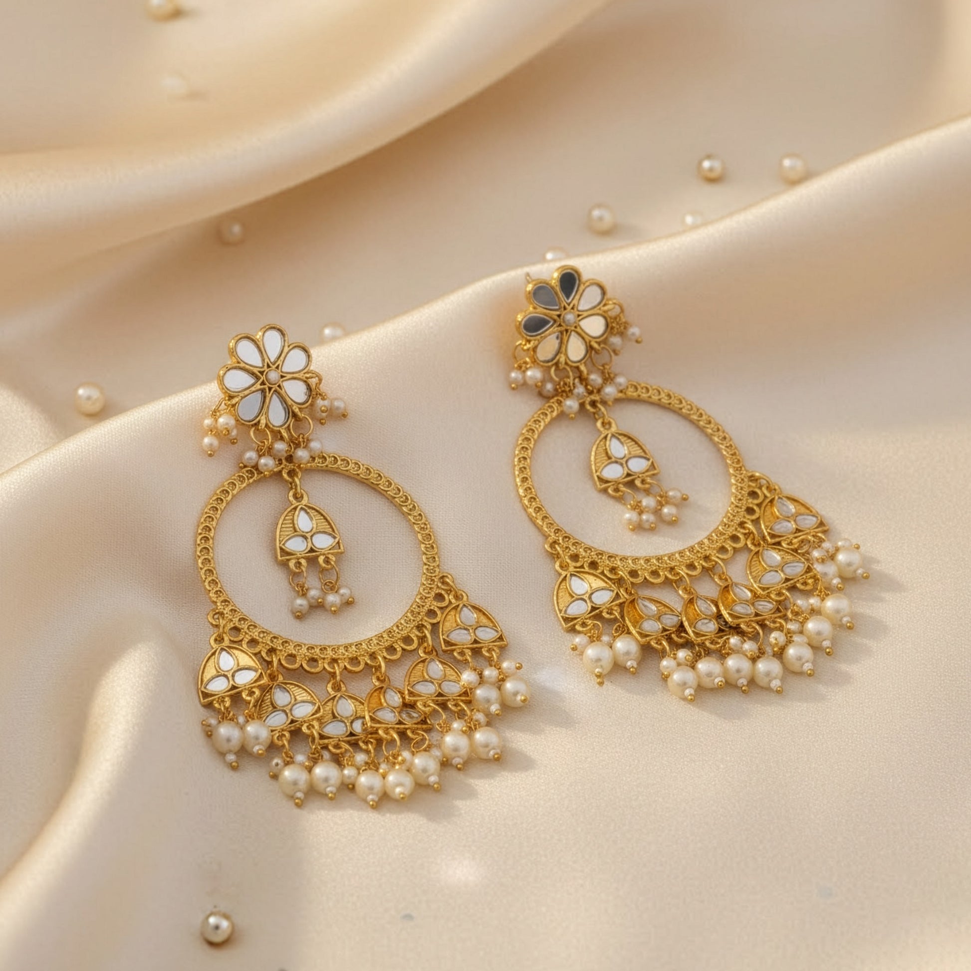 Yellow Chimes traditional earrings - charming addition to ethnic outfits