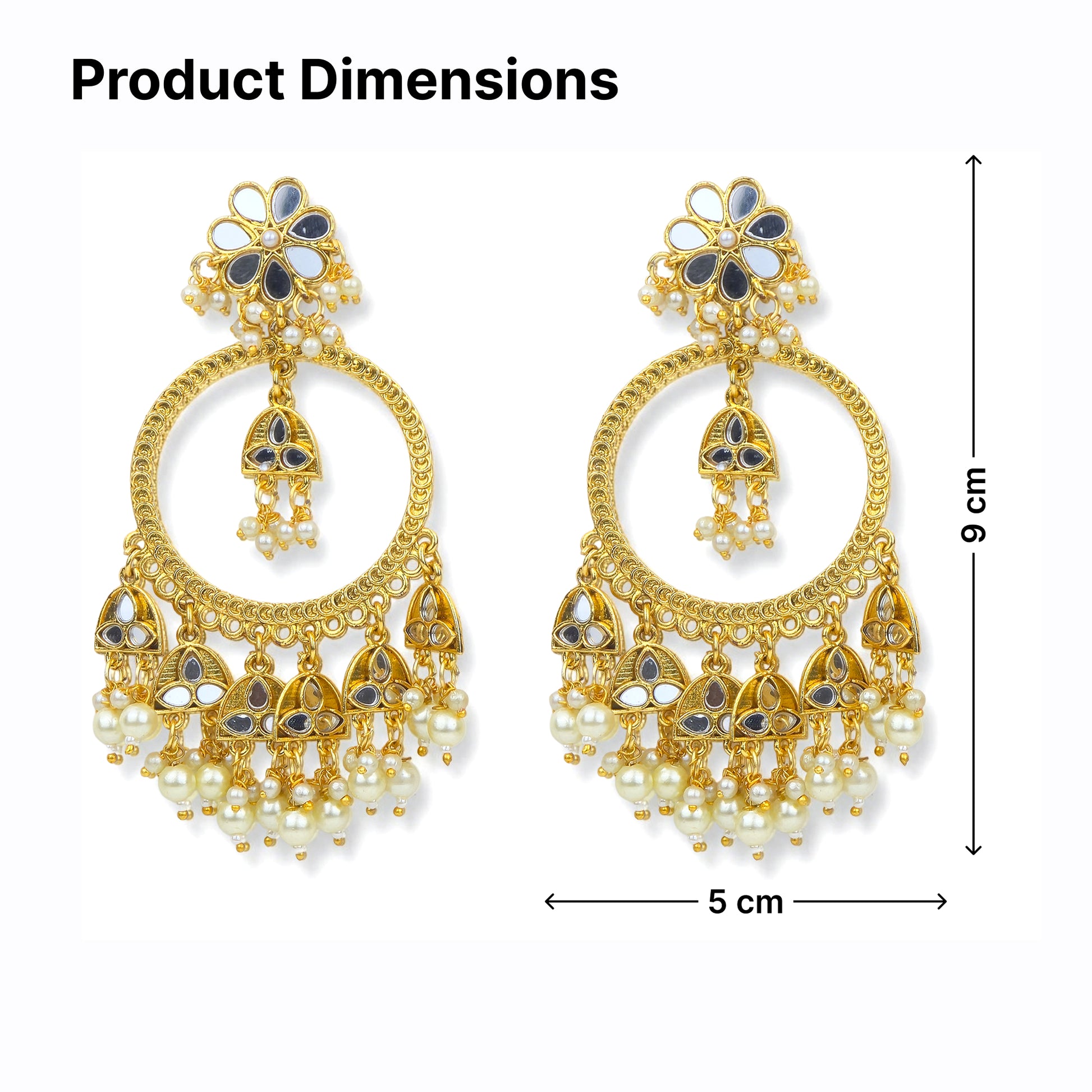 Yellow Chimes pearl drop hoops - stylish accessory for parties
