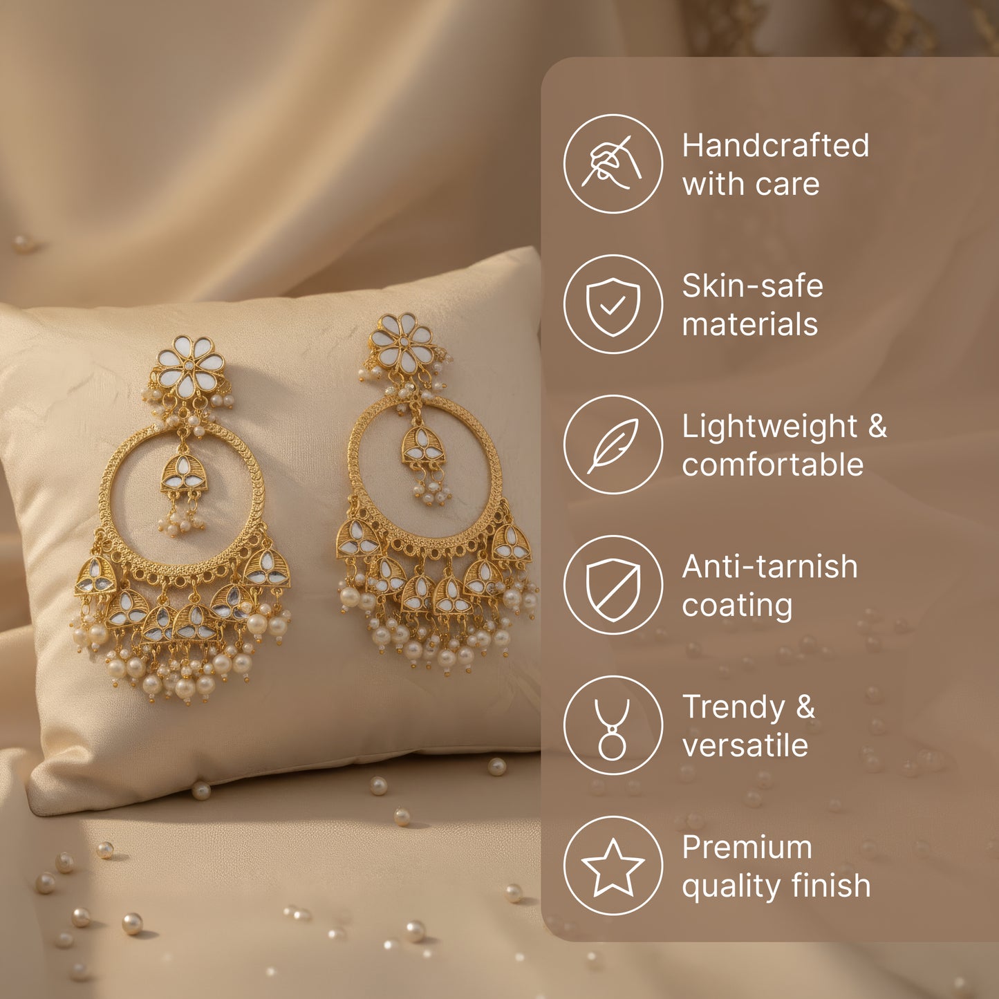 Yellow Chimes gold plated earrings - ideal for festive celebrations