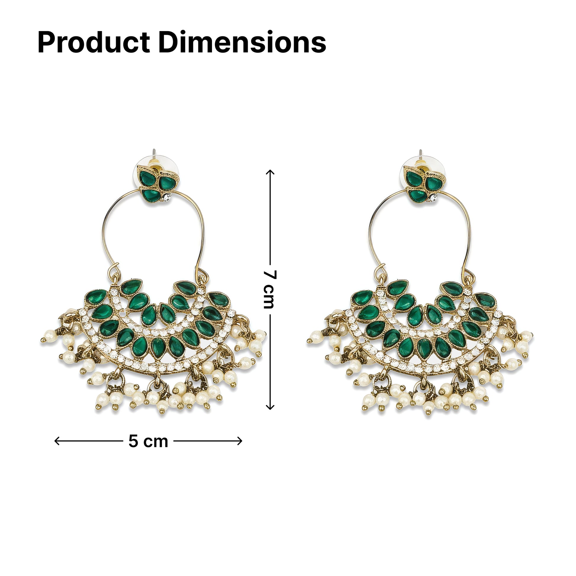 Yellow Chimes Chandbali Earrings - Ethnic wear accessory