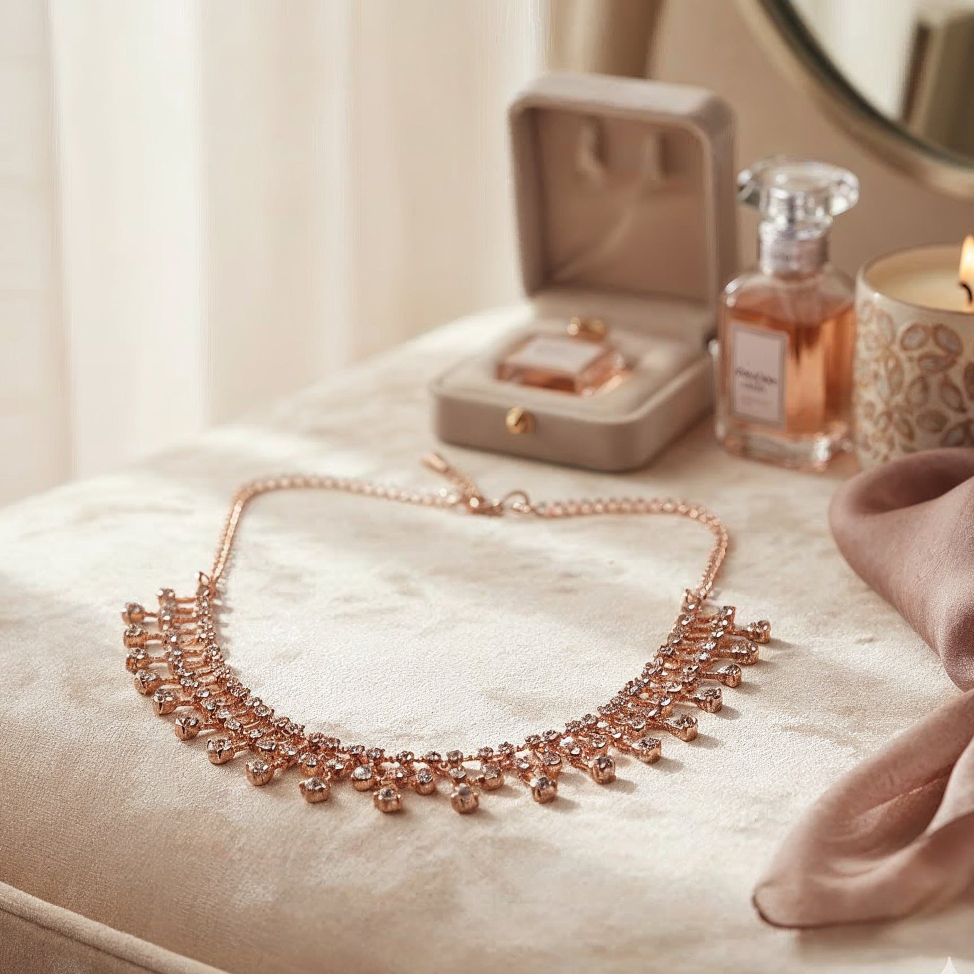 Yellow Chimes jewellery set - high-quality rose gold fashion