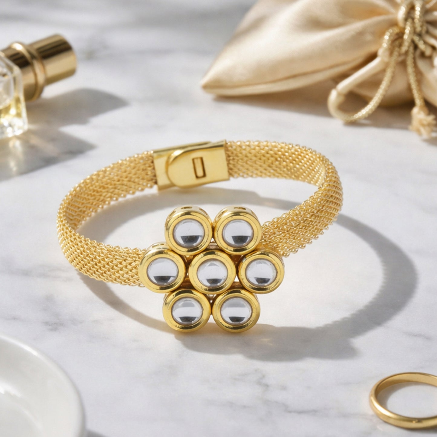 Yellow Chimes elegant floral jewelry - complements casual outfits