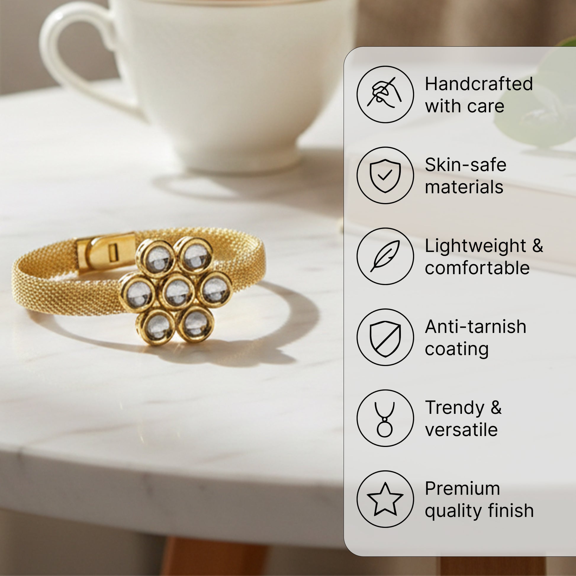 Yellow Chimes floral bracelet - perfect for office wear