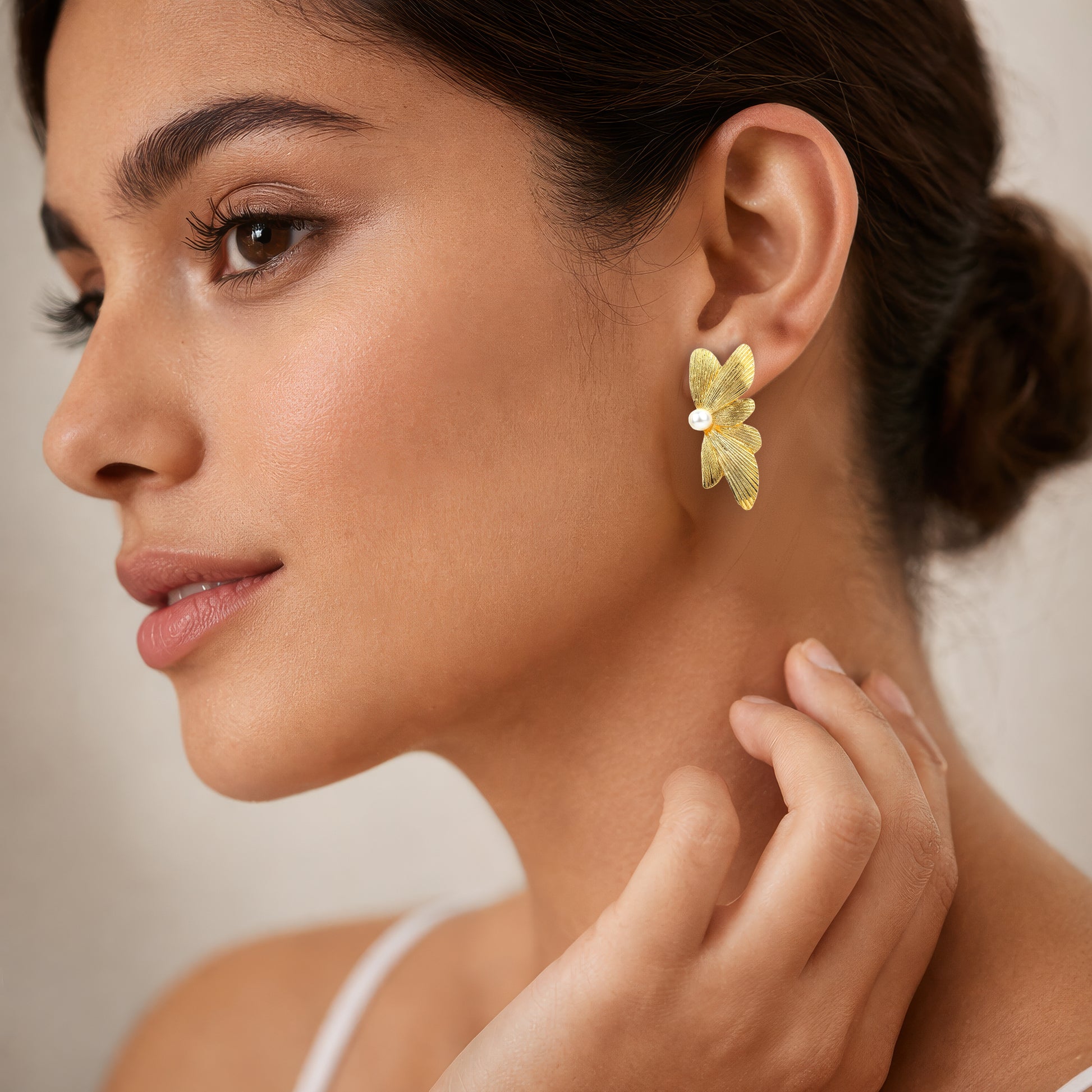 Yellow Chimes earrings - Floral design drop earrings for women