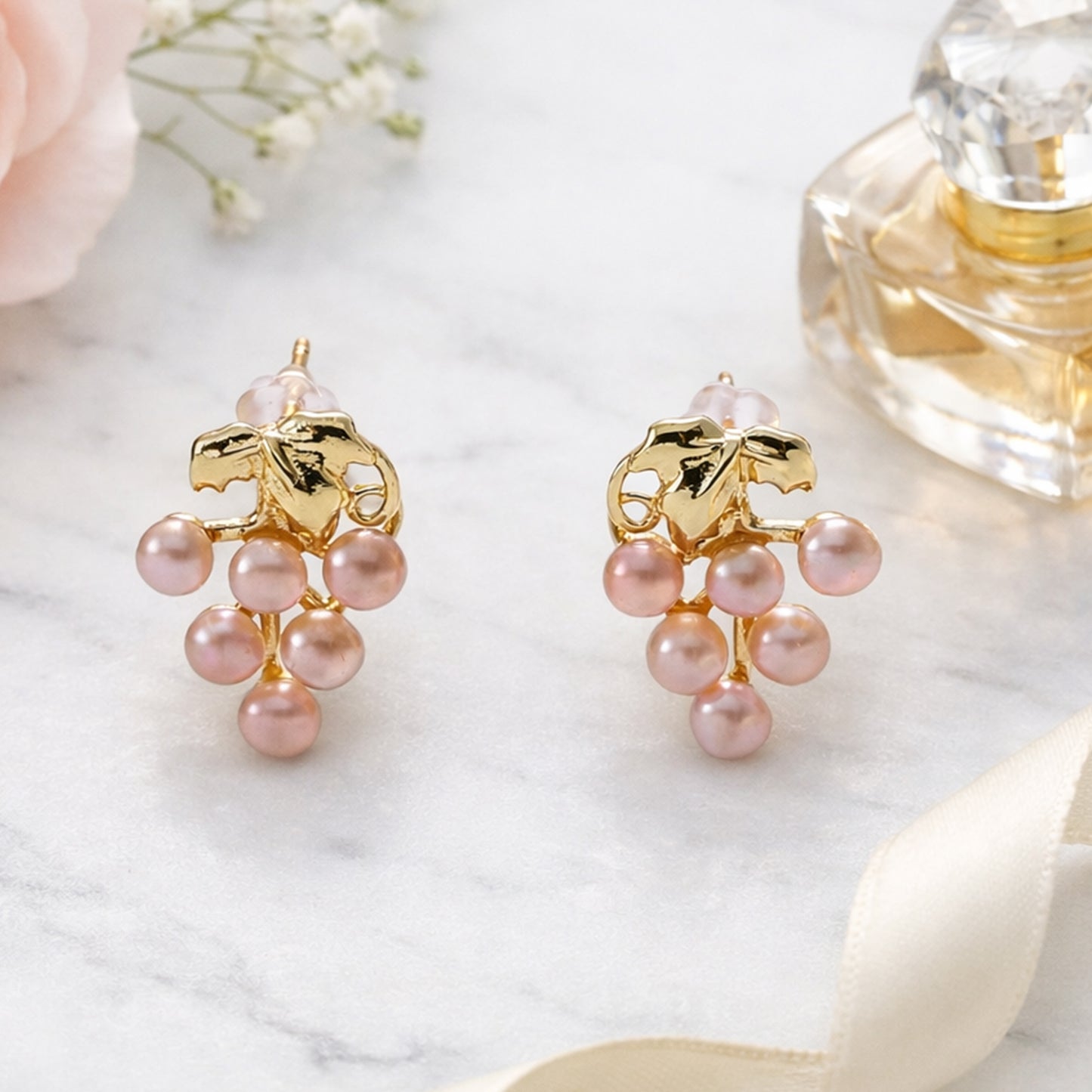 Yellow Chimes pearl stud earrings - classic gift for her