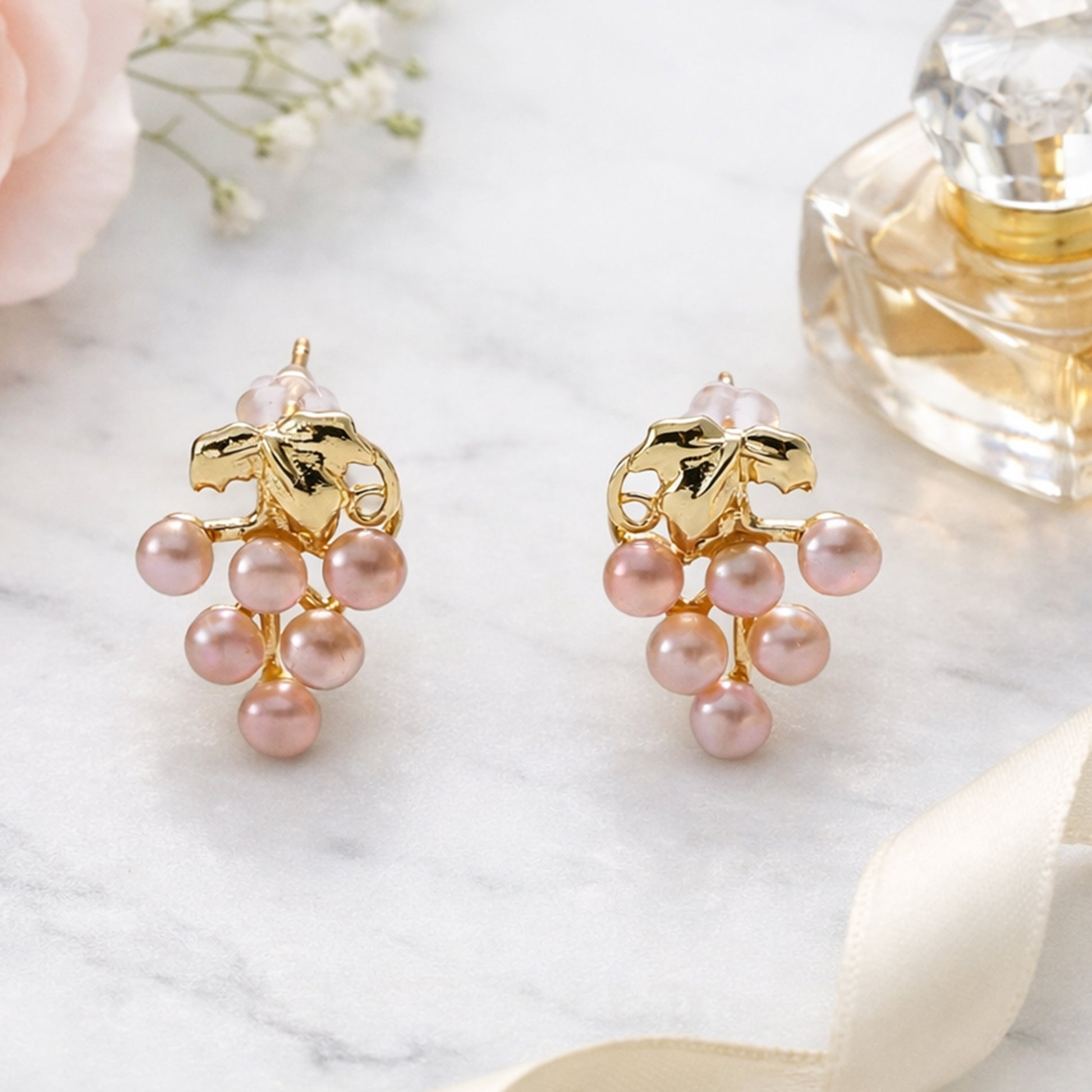 Yellow Chimes pearl stud earrings - classic gift for her