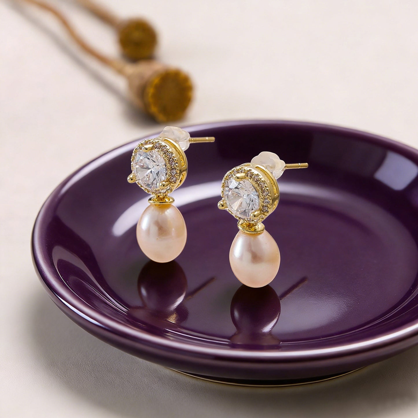Yellow Chimes crystal halo earrings - Perfect for weddings
