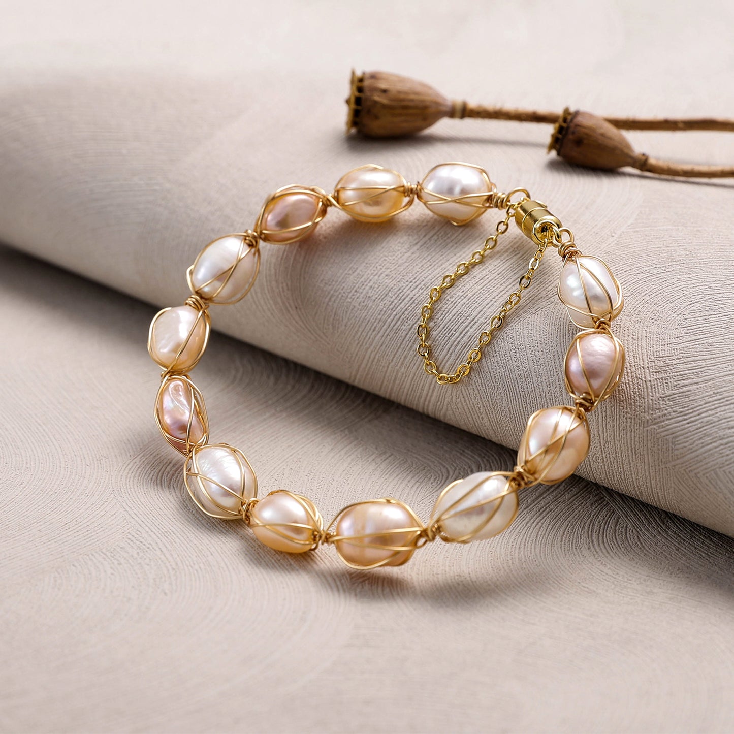 Yellow Chimes pearl link bracelet - chic accessory for daily wear