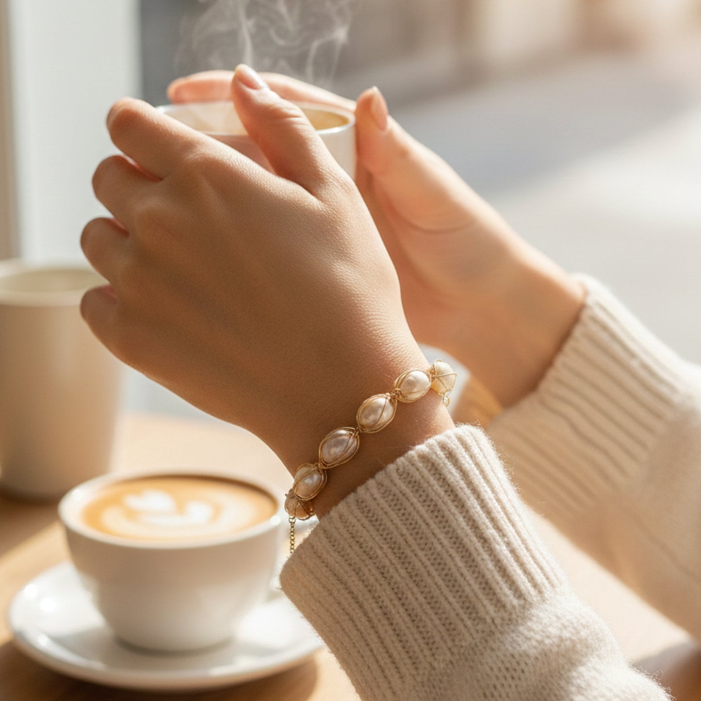Yellow Chimes oval pearl bracelet - timeless gift for girls