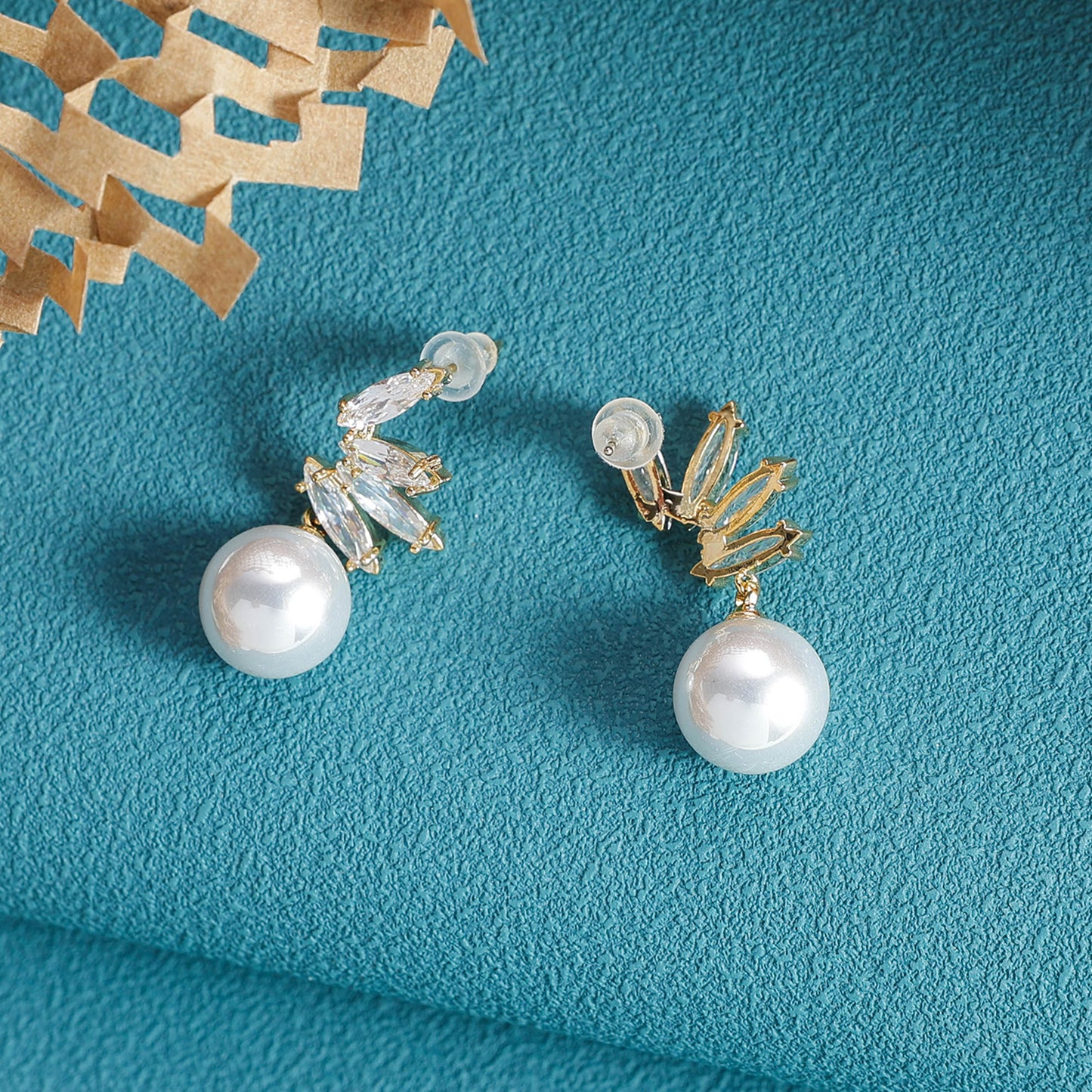 Yellow Chimes crystal leaf earrings - enhance formal outfit