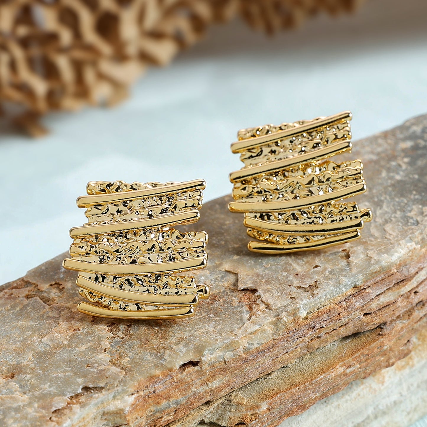 Yellow Chimes gold plated earrings - stylish accessory for women