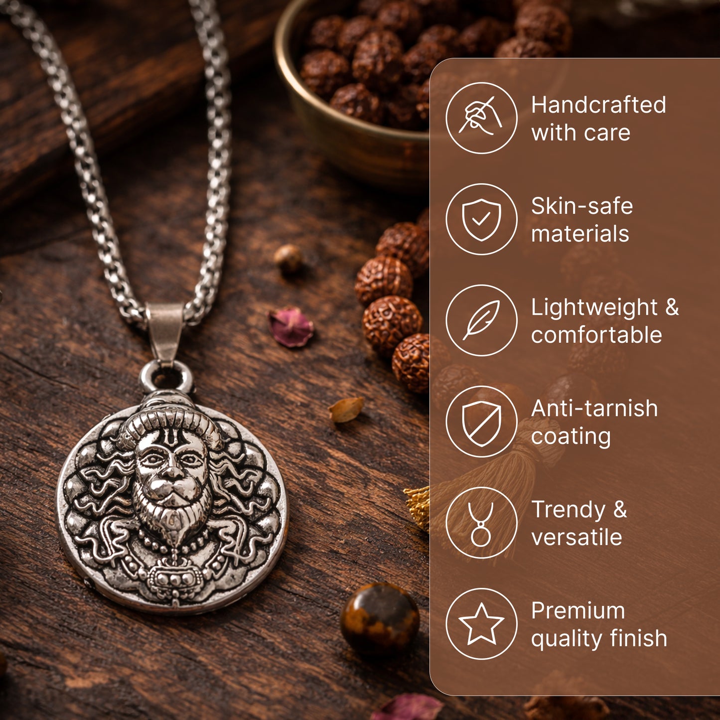 Yellow Chimes Hanuman Necklace - Religious Ceremony
