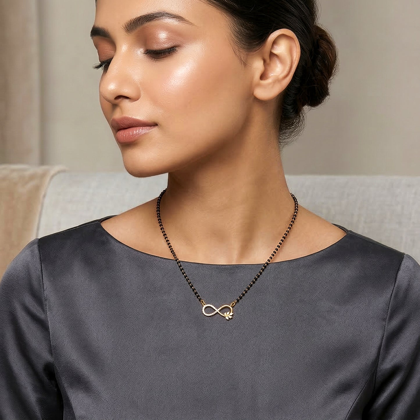 Yellow Chimes gold plated mangalsutra - festive occasions