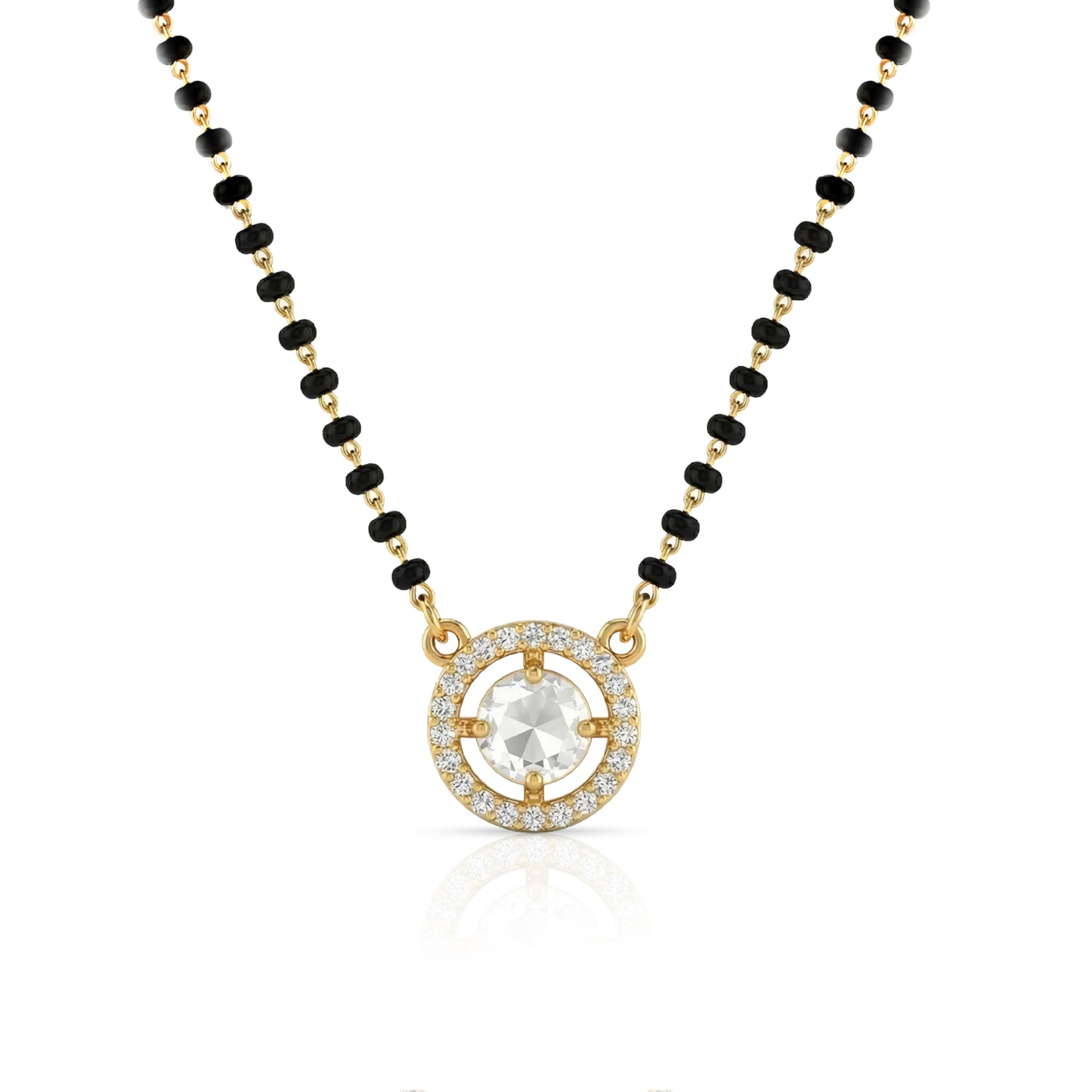 Yellow Chimes unique black beads mangalsutra - anniversary gift