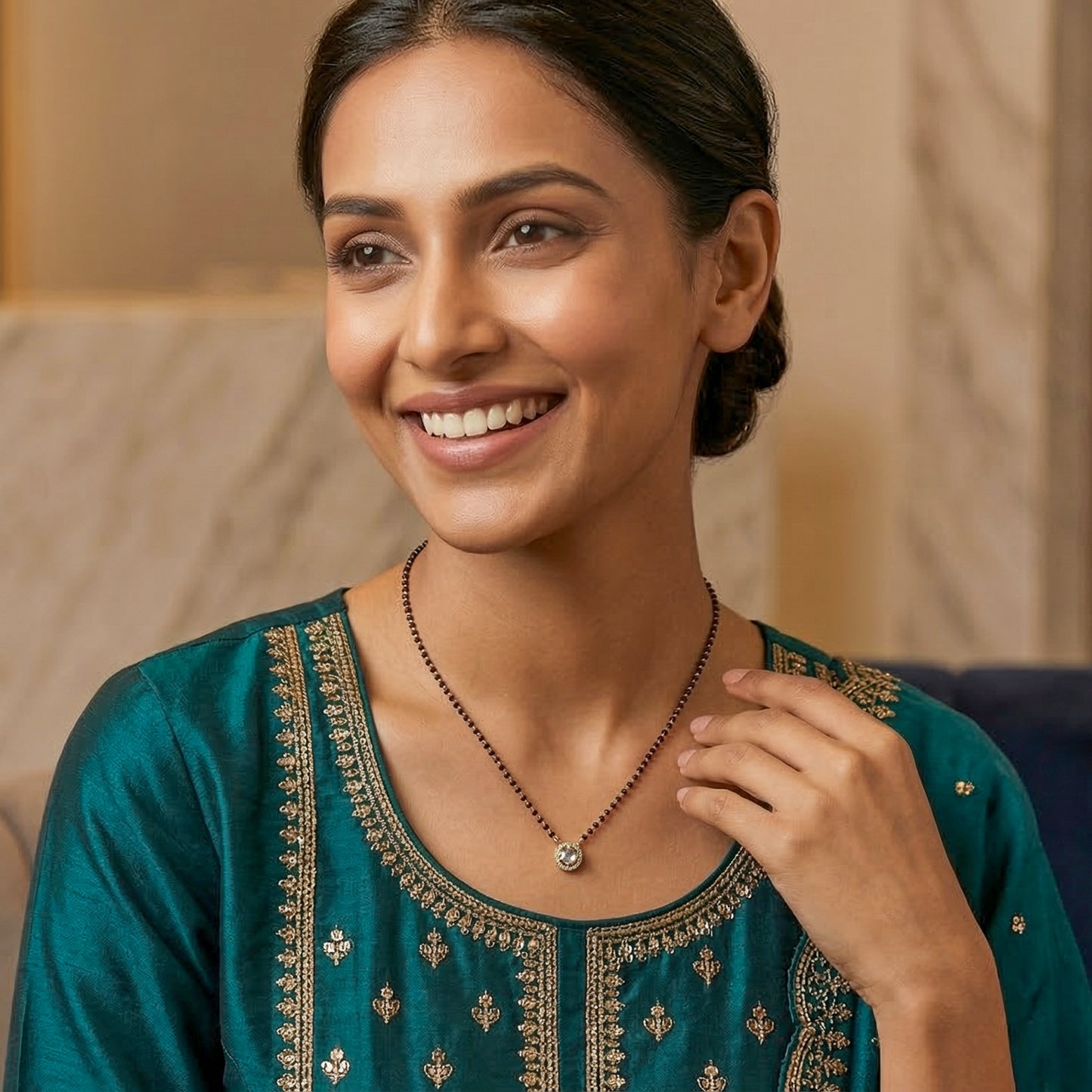 Yellow Chimes elegant gold tone mangalsutra - traditional outfits