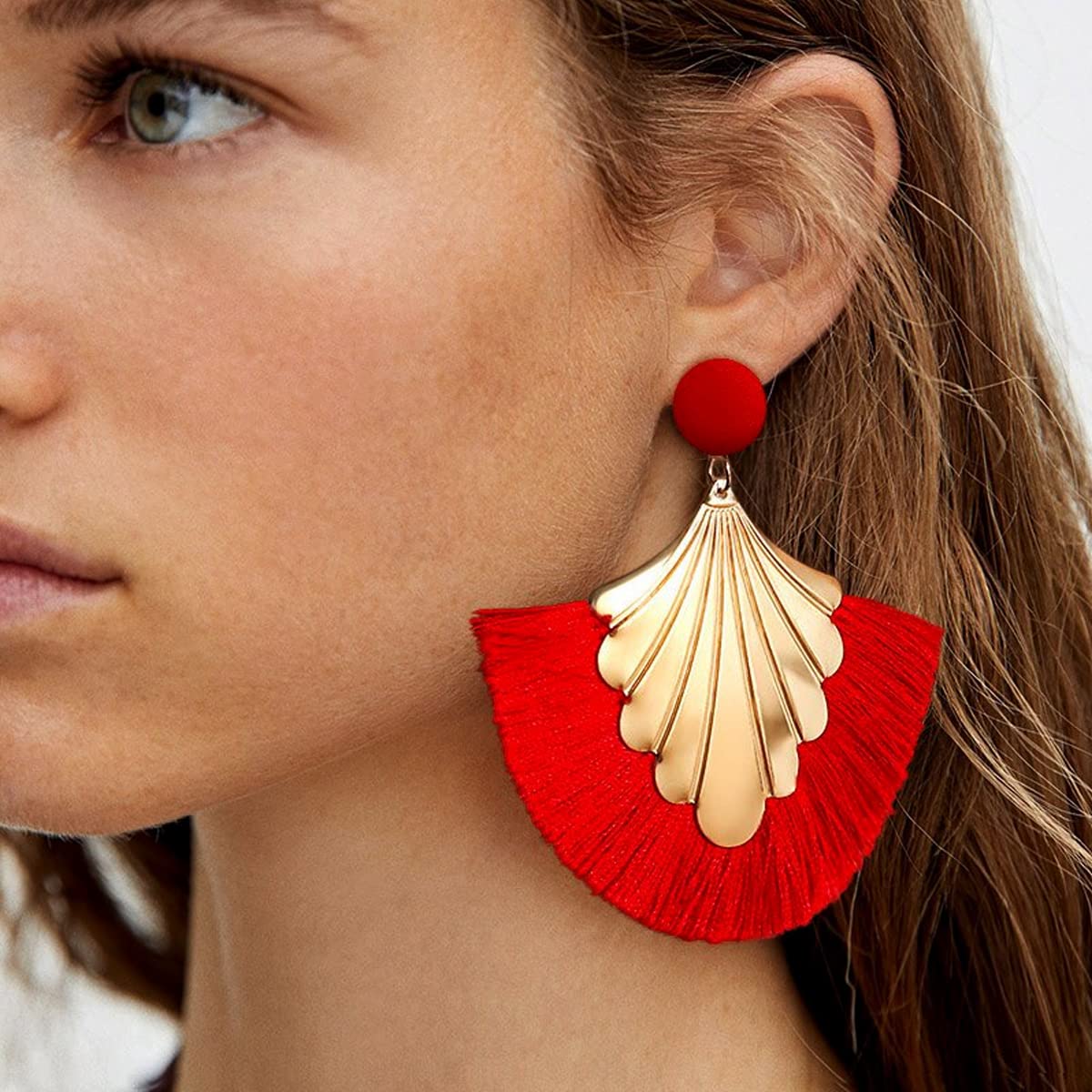 Yellow Chimes traditional earrings - for festive celebrations