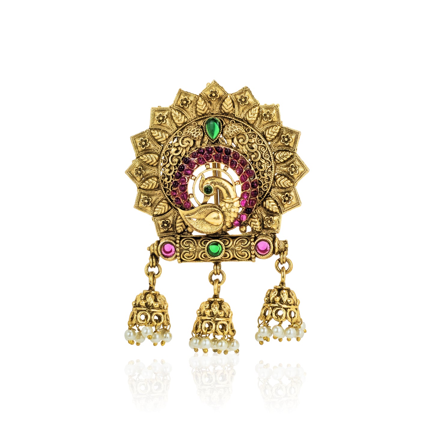 Yellow Chimes pearl drop pin - Accessory for cultural events