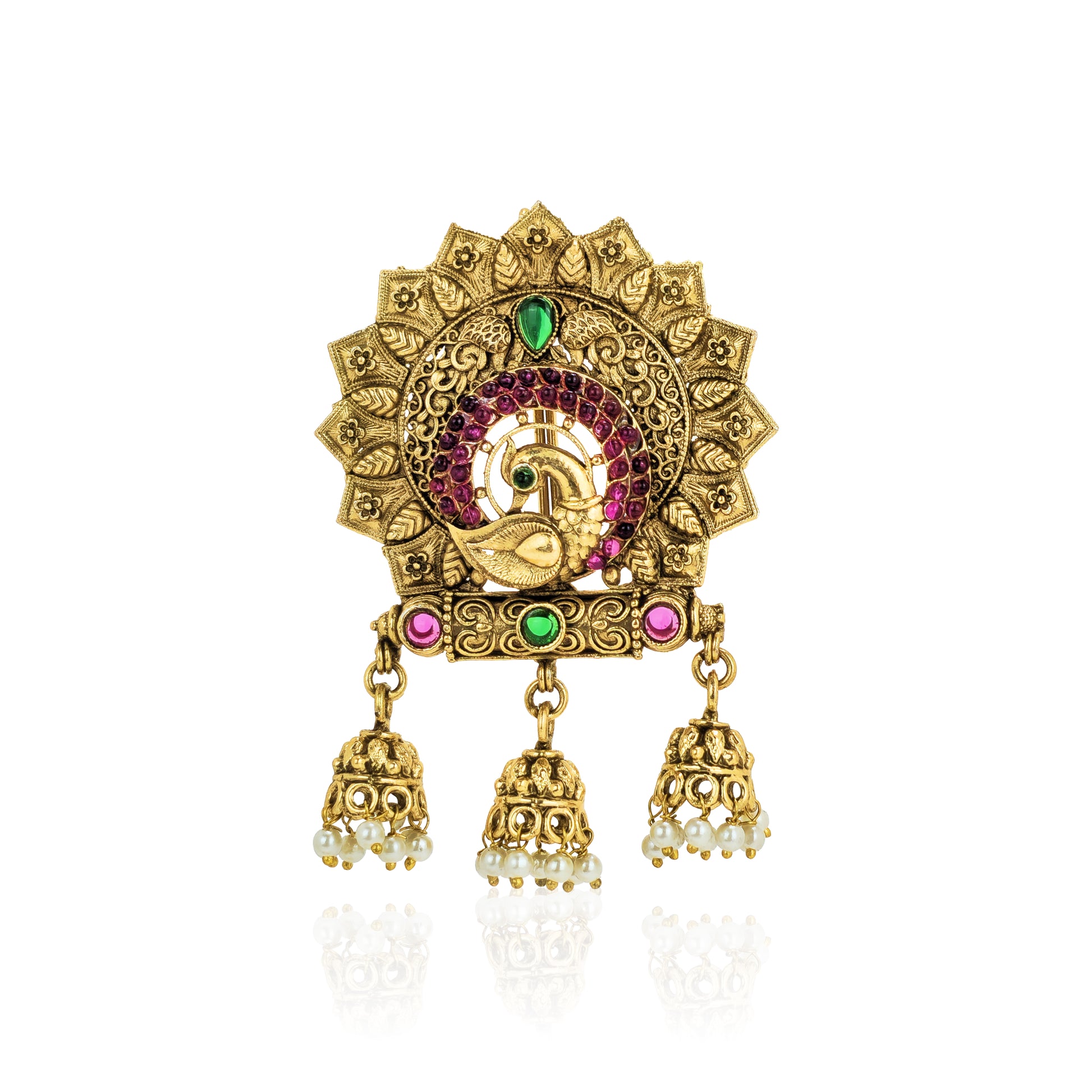 Yellow Chimes pearl drop pin - Accessory for cultural events