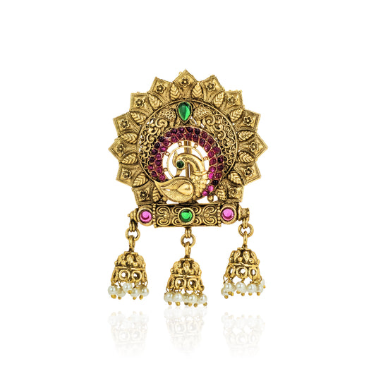 Yellow Chimes pearl drop pin - Accessory for cultural events