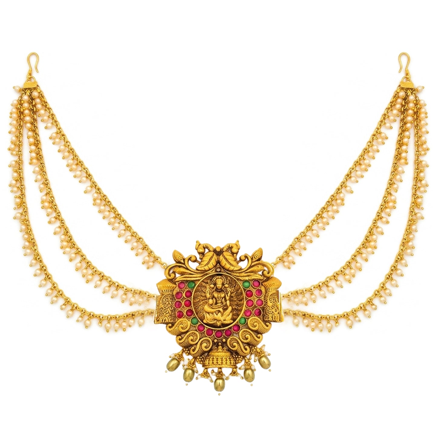 Yellow Chimes antique gold hair accessory - wedding wear