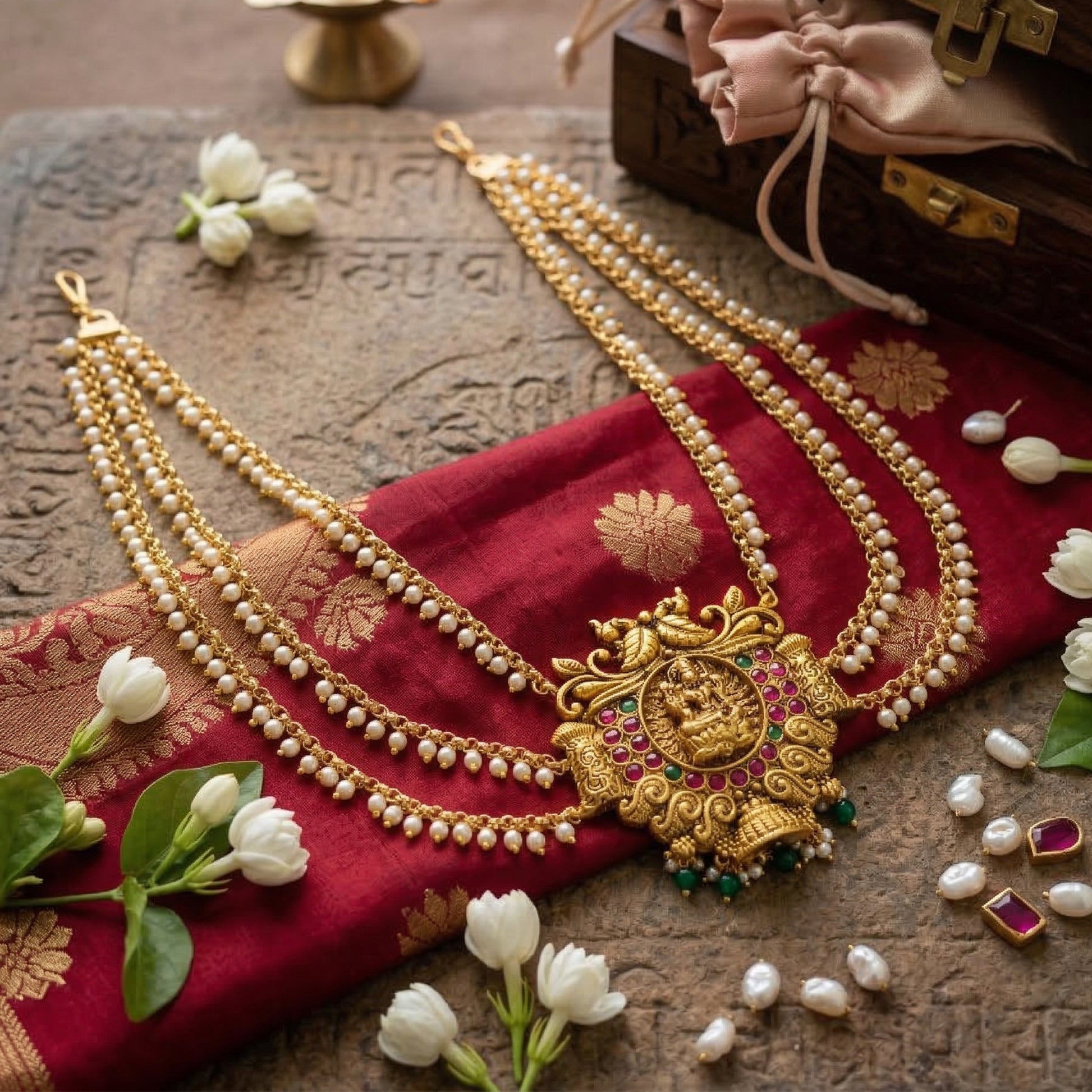 Yellow Chimes pearl chain juda pin - perfect for receptions